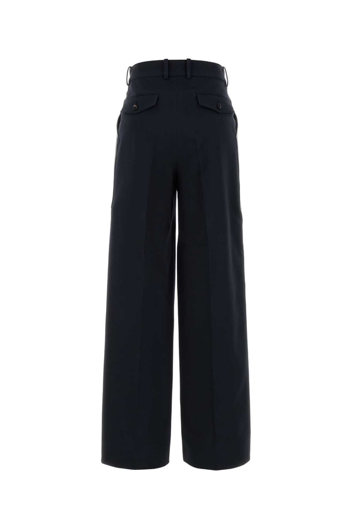 Dark blue wool and cotton palazzo pant 838347V5P404246 (Bottega Veneta / パンツ ) | Bottega Veneta (ボッテガ・ヴェネタ)(1)