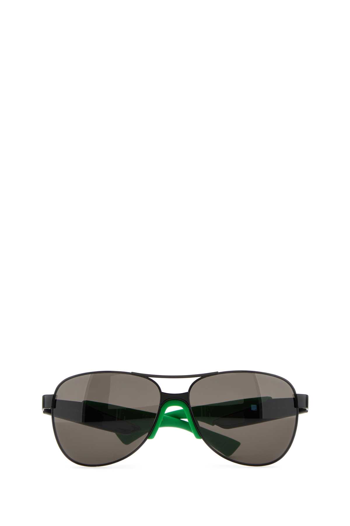 Black metal Mitre Aviatore sunglasses 744432V44501049 (Bottega Veneta / サングラス・アイウェア ) | Bottega Veneta (ボッテガ・ヴェネタ)(1)