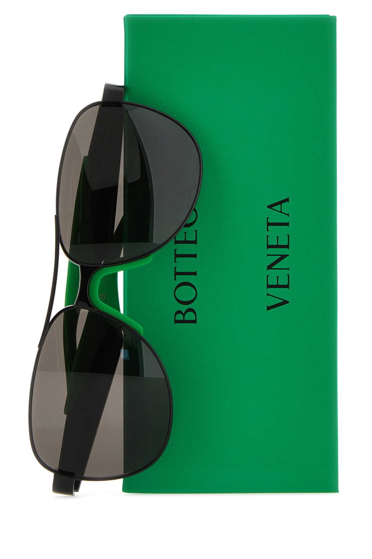 Black metal Mitre Aviatore sunglasses 744432V44501049 (Bottega Veneta / サングラス・アイウェア ) | Bottega Veneta (ボッテガ・ヴェネタ)(2)