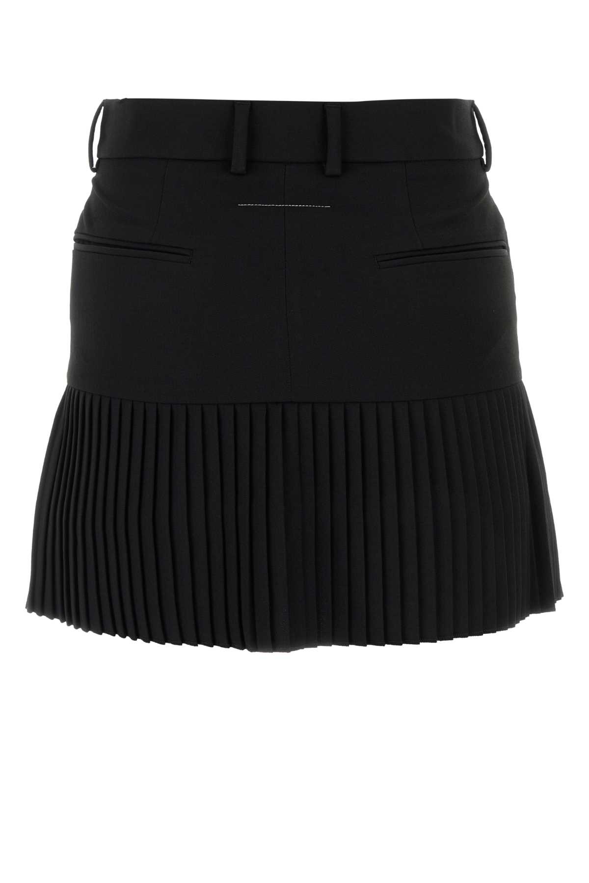 Black stretch twill mini skirt S52MC0009S76435900 (MM6 Maison Margiela / スカート ) | MM6 Maison Margiela (エムエムシックス)(1)