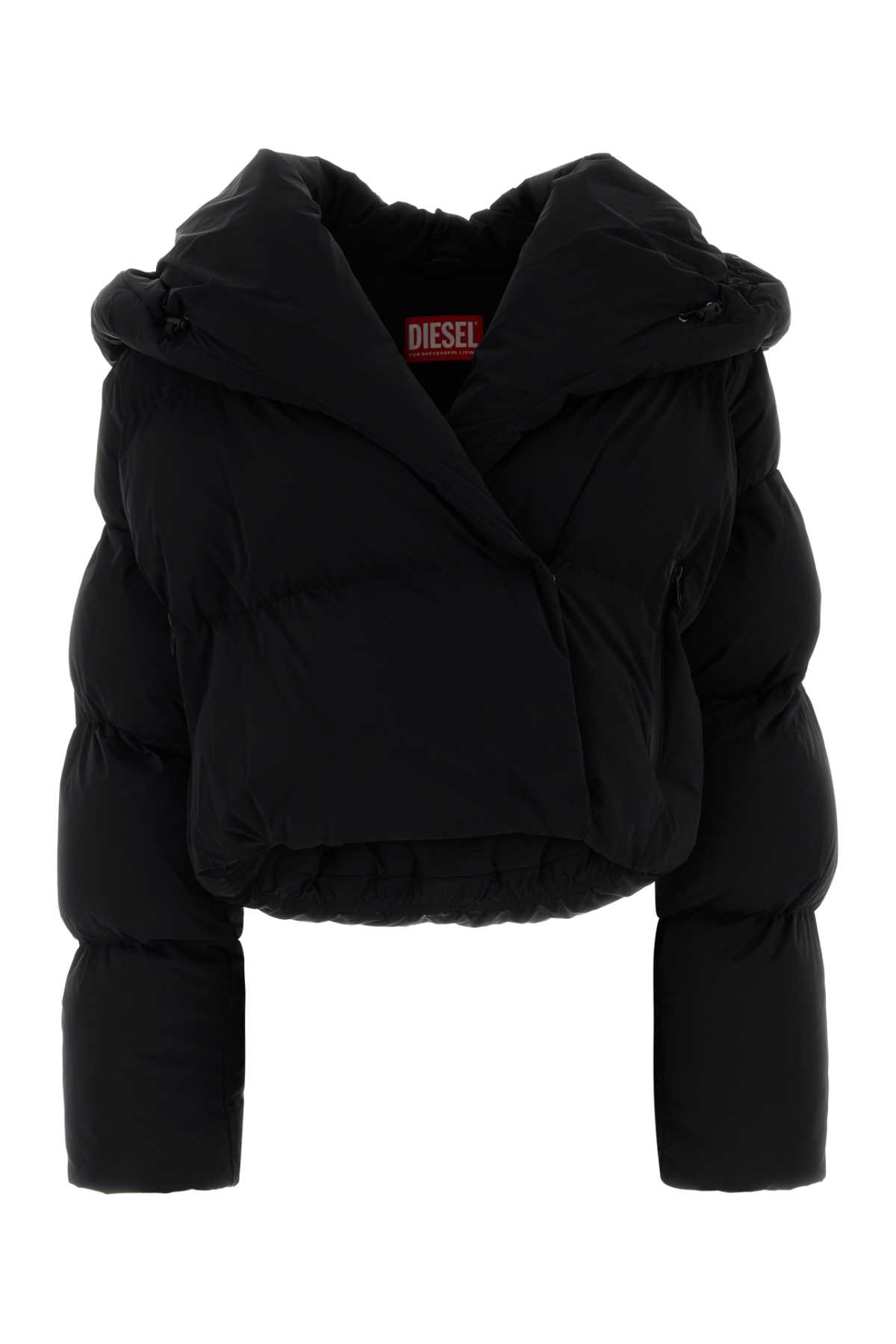 Black stretch polyester W-Iley padded jacket A211060QMBB9XX (Diesel / ダウンジャケット・コート ) | Diesel (ディーゼル)