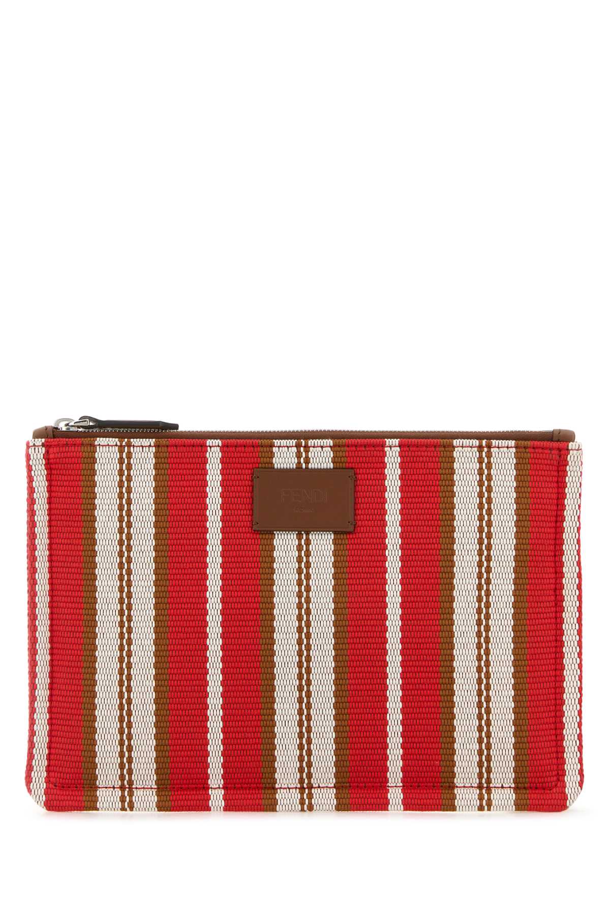 Embroidered canvas Signature pouch 7N0159AUGXF1SCQ (FENDI / クラッチバッグ・ポーチ ) | FENDI (フェンディ)