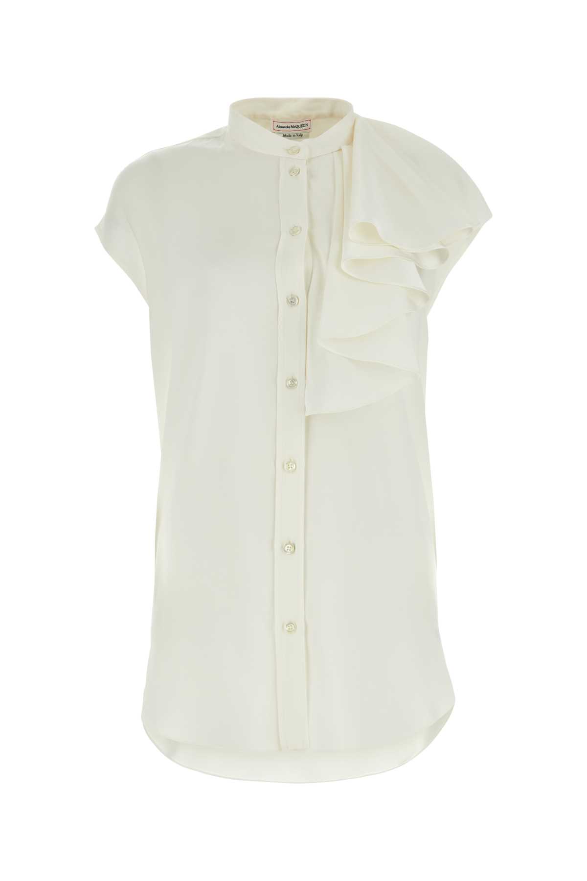 White satin blouse 754616QBAAE9015 (Alexander McQUEEN / シャツ・ブラウス ) | Alexander McQUEEN (アレキサンダー・マックイーン)