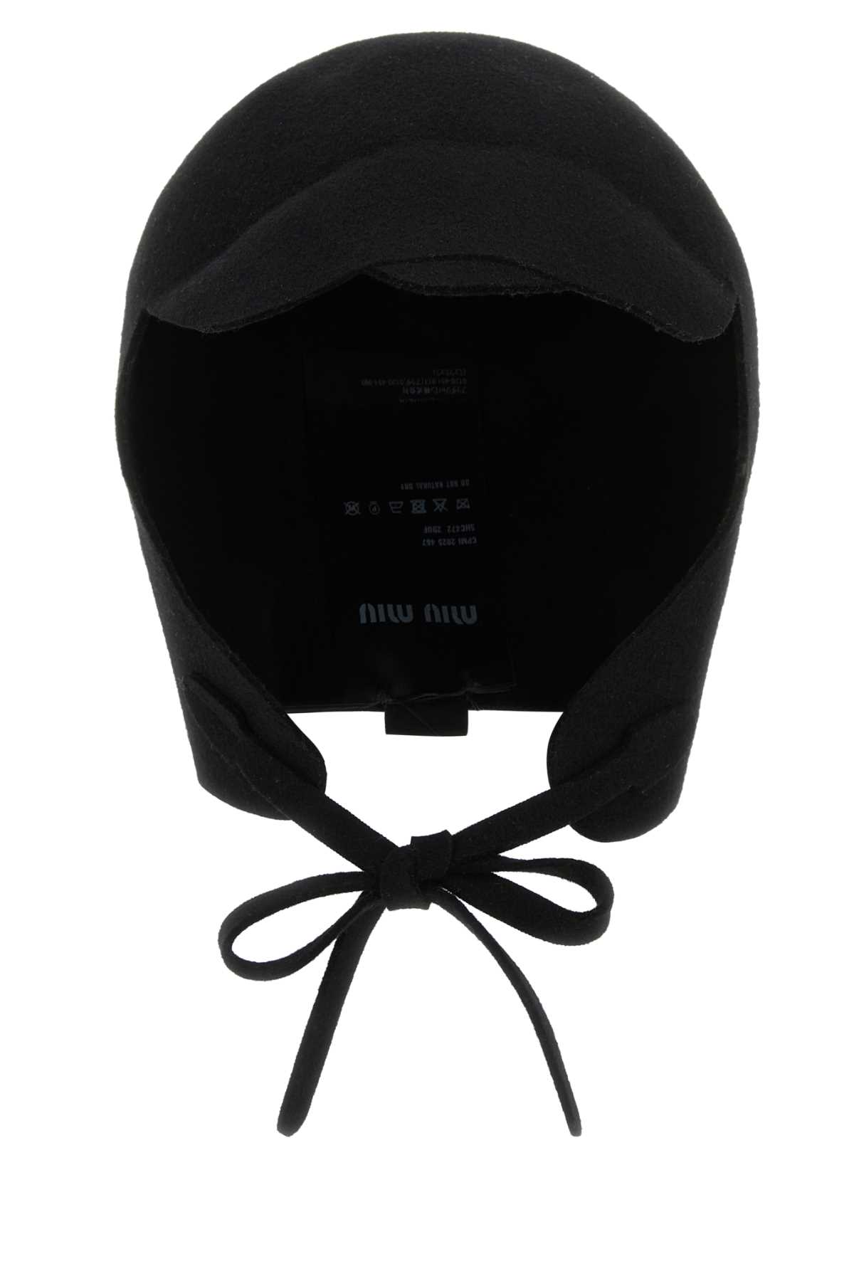 Black felt hat 5HC4722DUFF0002 (MIU MIU / 帽子 ) | MIU MIU (ミュウミュウ)