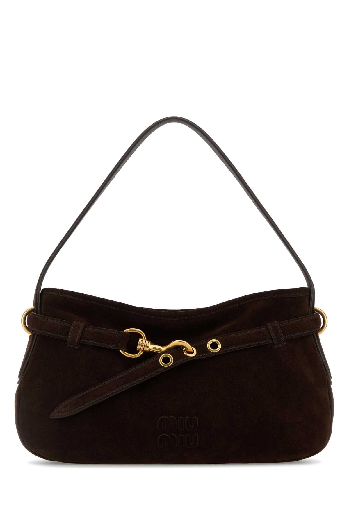 Dark brown suede Avenue shoulder bag 5BC1822CSSF0003 (MIU MIU / ハンドバッグ・ショルダーバッグ ) | MIU MIU (ミュウミュウ)