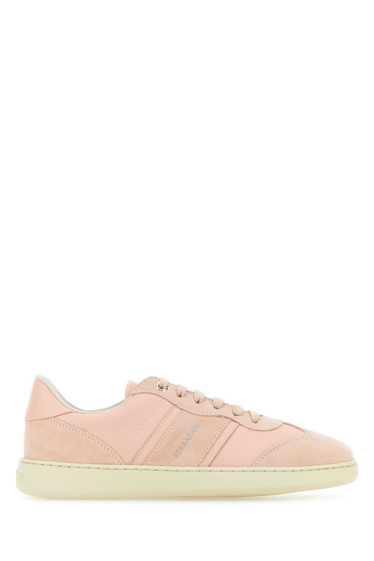 Pastel pink leather and suede Achille sneakers 030418769280MNYLUNDPINK (FERRAGAMO / スニーカー ) | FERRAGAMO (フェラガモ)