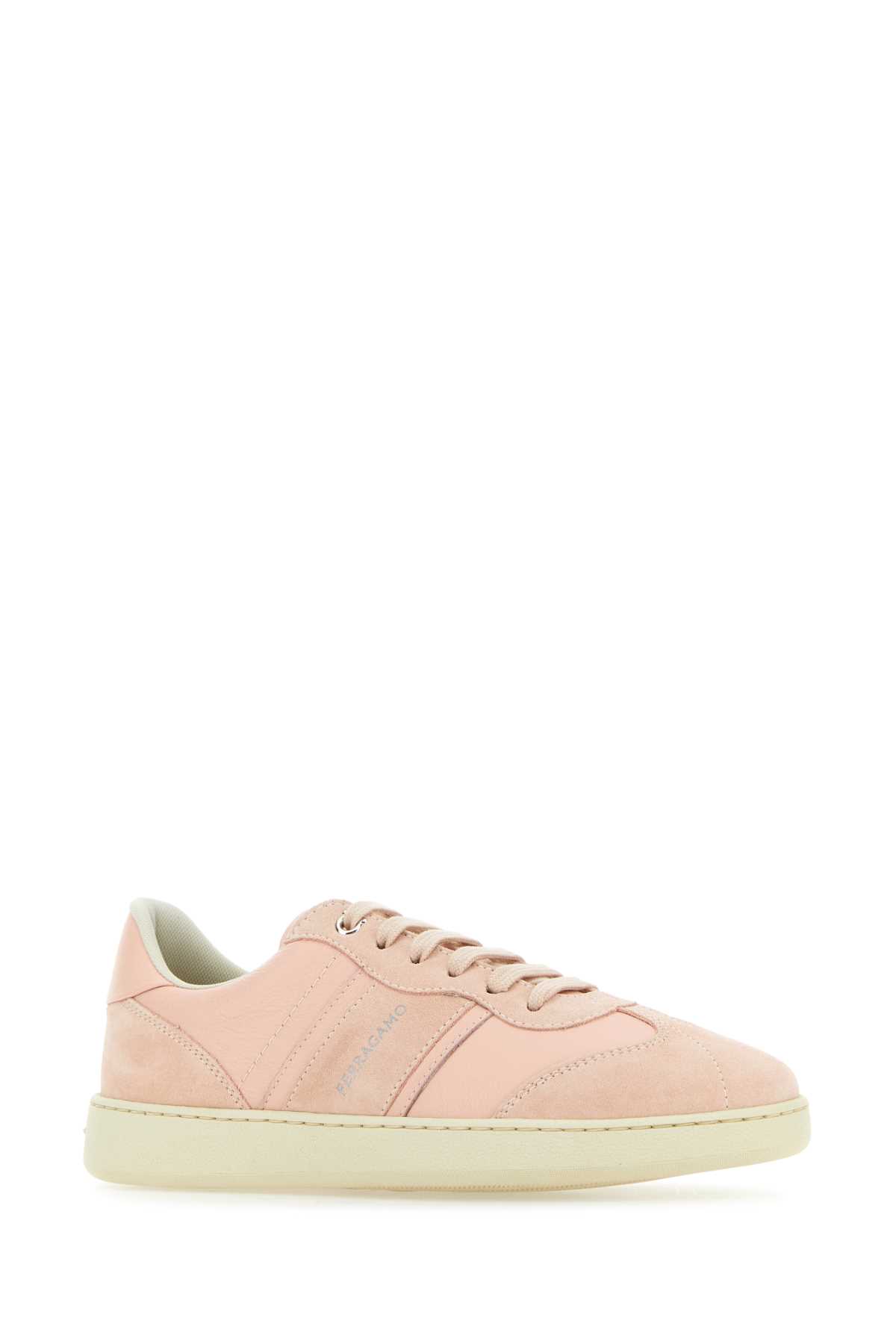 Pastel pink leather and suede Achille sneakers 030418769280MNYLUNDPINK (FERRAGAMO / スニーカー ) | FERRAGAMO (フェラガモ)(1)