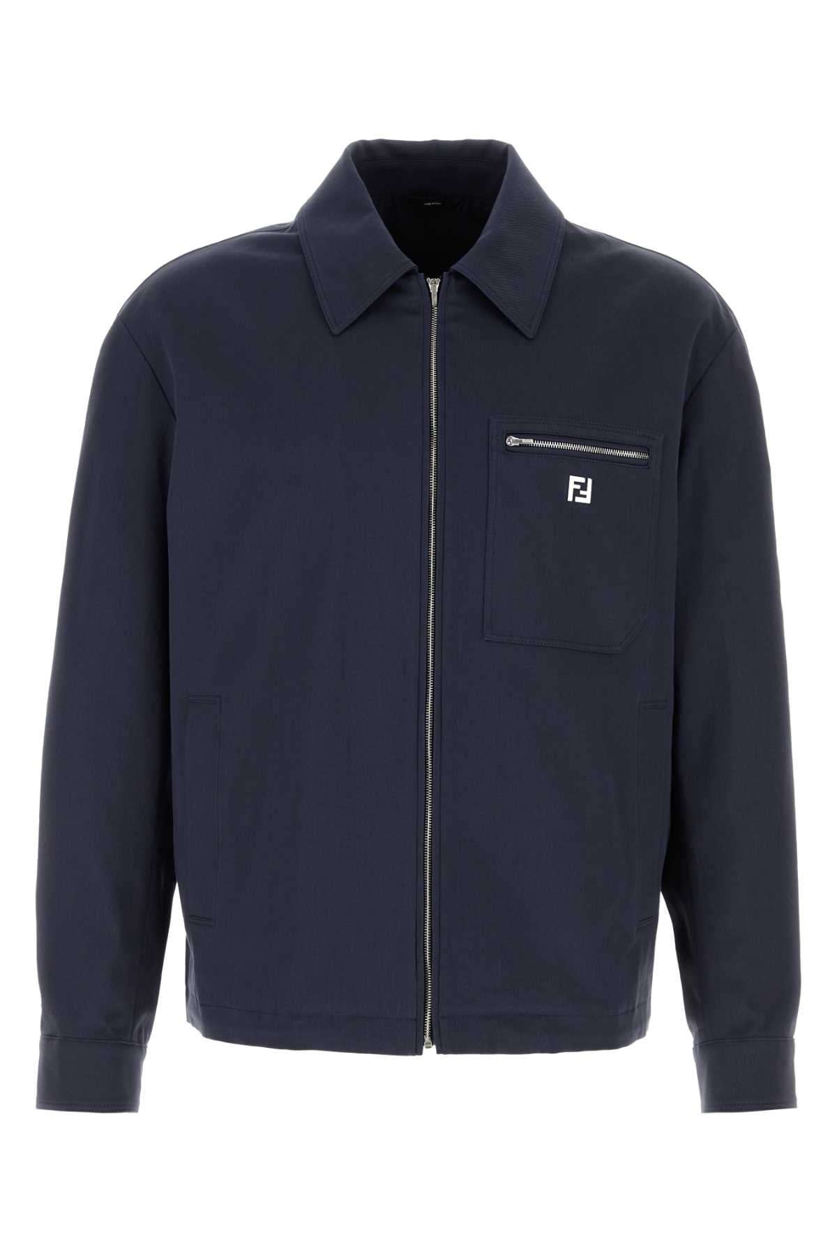 Navy blue stretch cotton jacket FW1393AUVIF0PTH (FENDI / カジュアルジャケット ) | FENDI (フェンディ)