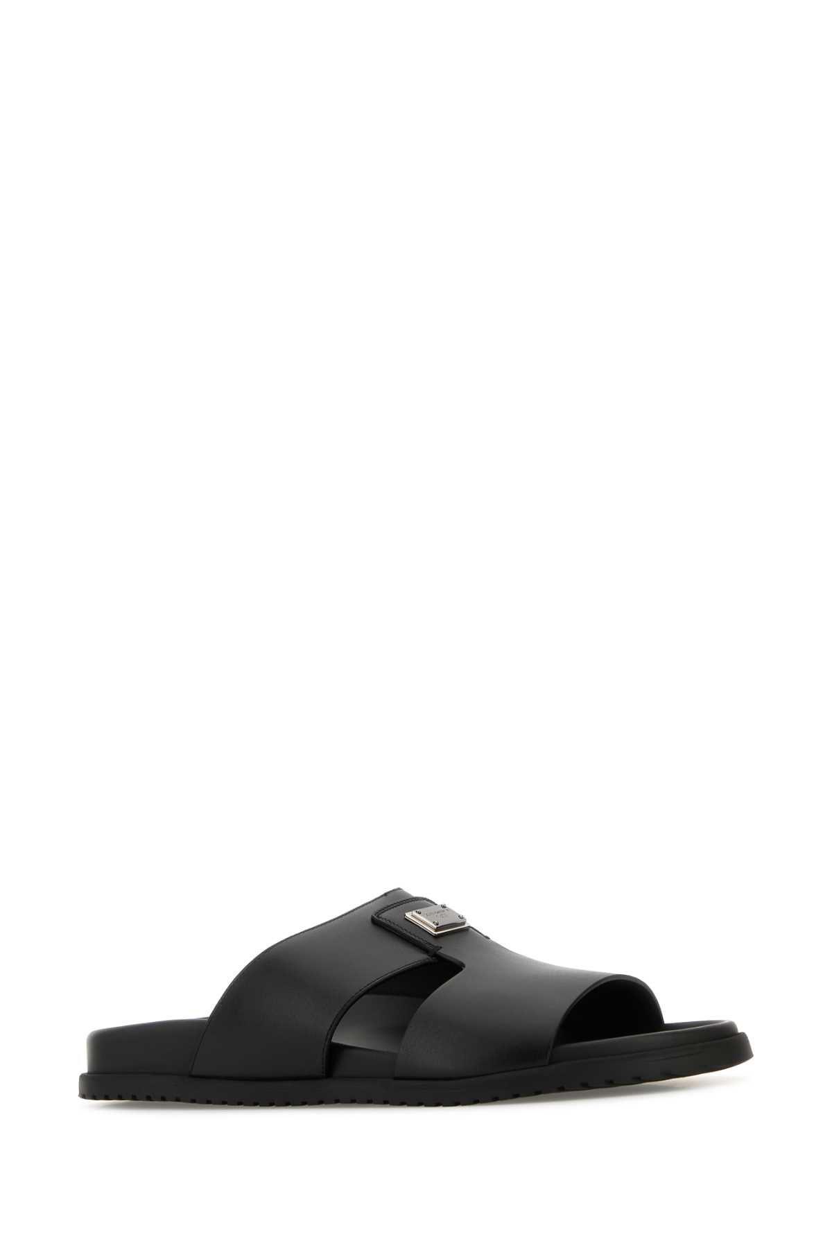 Black leather slippers A80506A9Q6780999 (Dolce & Gabbana / サンダル ) | Dolce & Gabbana (ドルチェガッバーナ)(1)