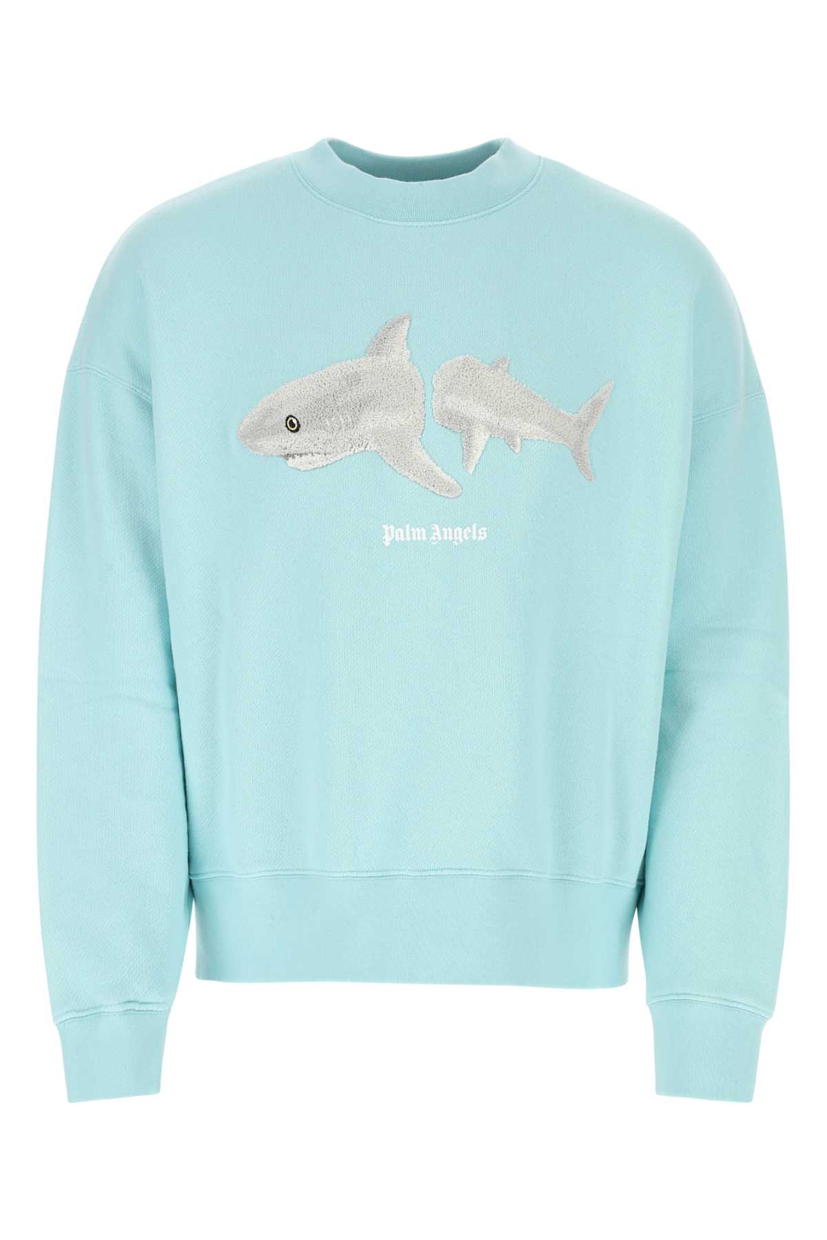 Pastel light-blue cotton sweatshirt PMBA026S23FLE0054001 (Palm Angels / スウェット・フーディー ) | Palm Angels (パームエンジェルス)