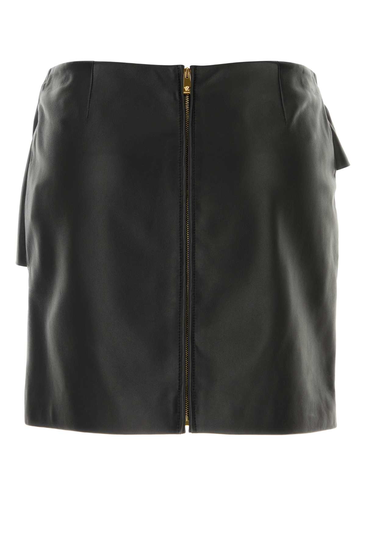 Black leather mini skirt 10203291A147221B000 (VERSACE / スカート ) | VERSACE (ヴェルサーチェ)(1)