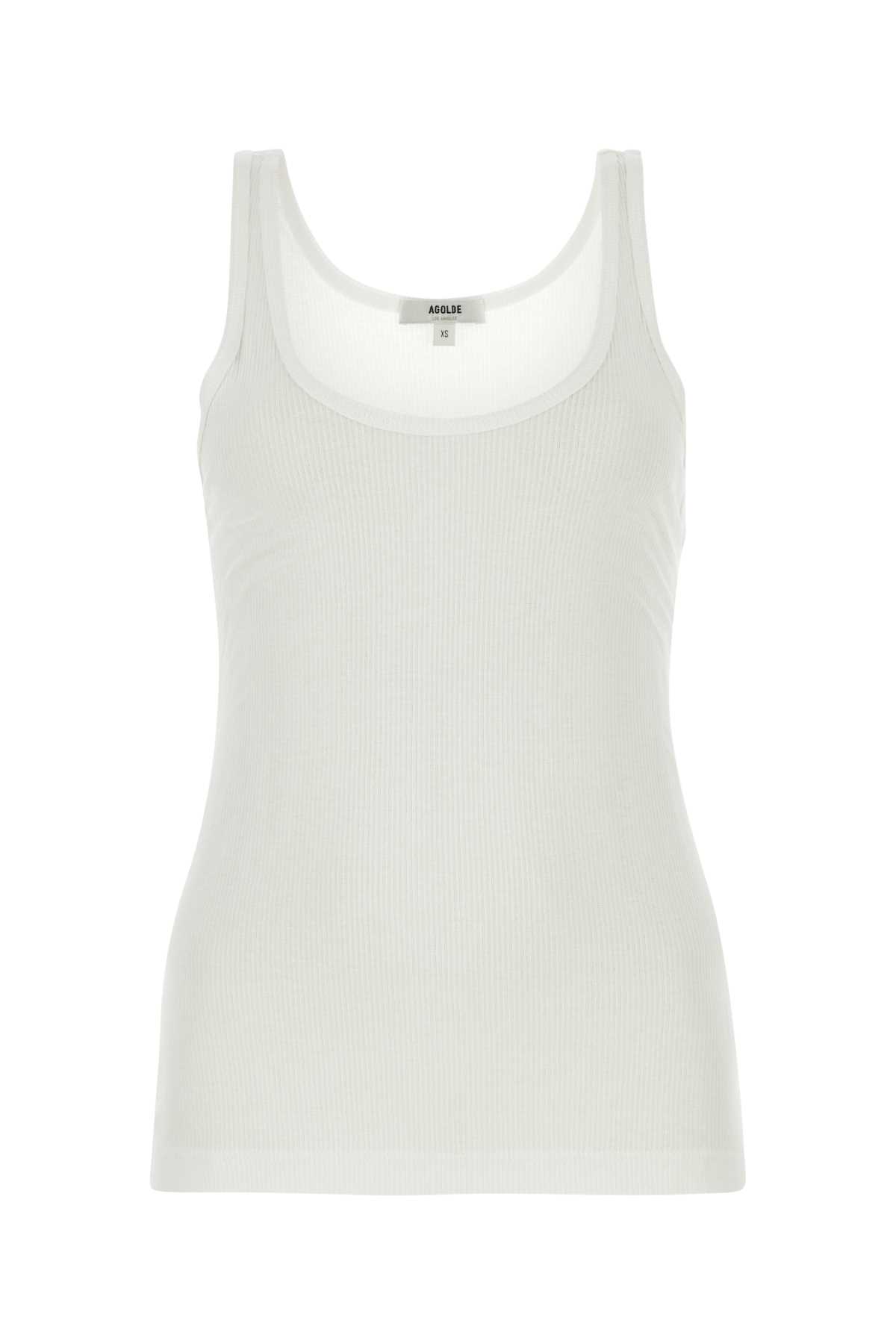 White stretch viscose tank top A7121B1416WHT (AGOLDE / タンクトップ・キャミソール ) | AGOLDE (エーゴールドイー)