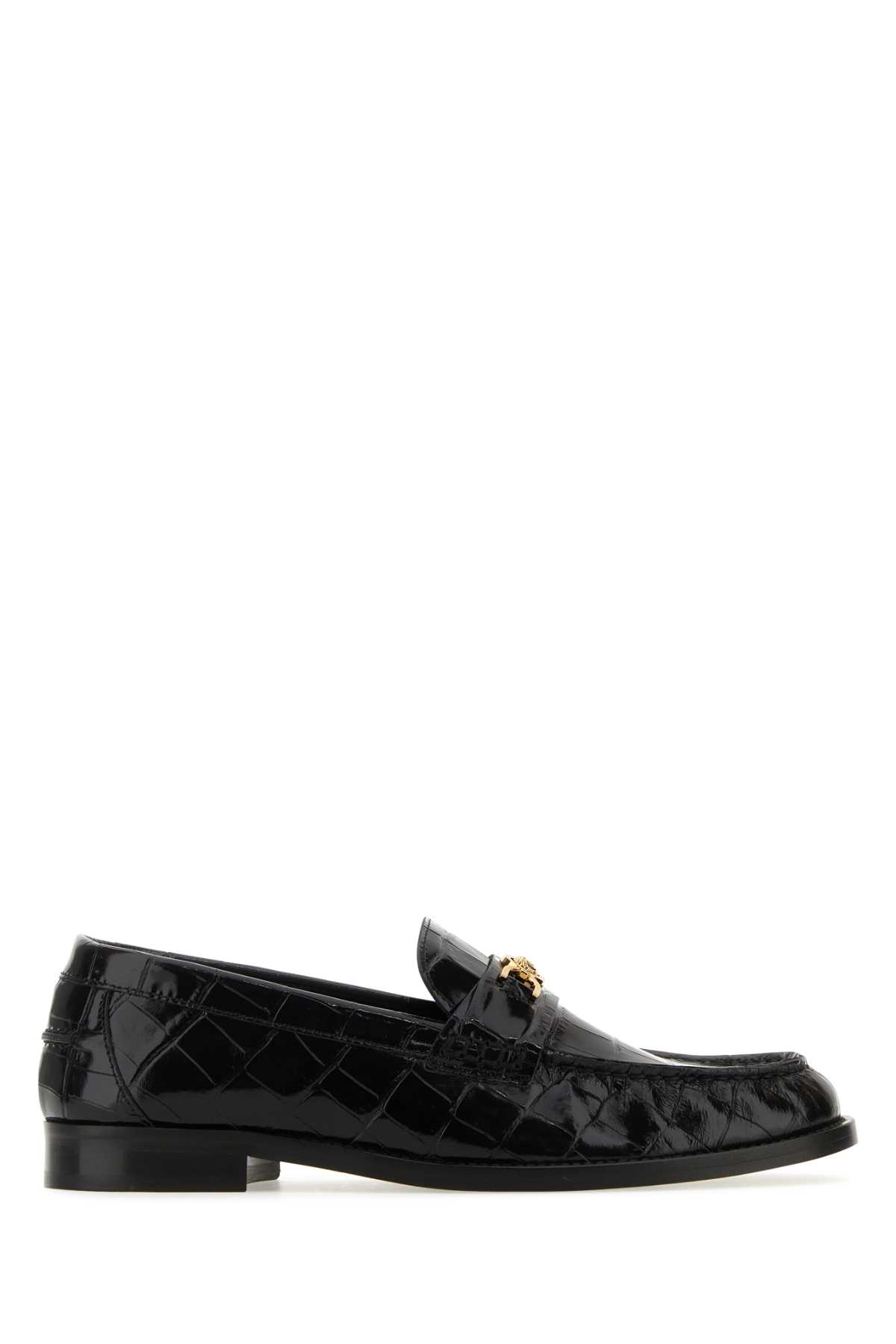 Black leather Medusa 95 loafers 10121231A089101B00V (VERSACE / ローファー ) | VERSACE (ヴェルサーチェ)