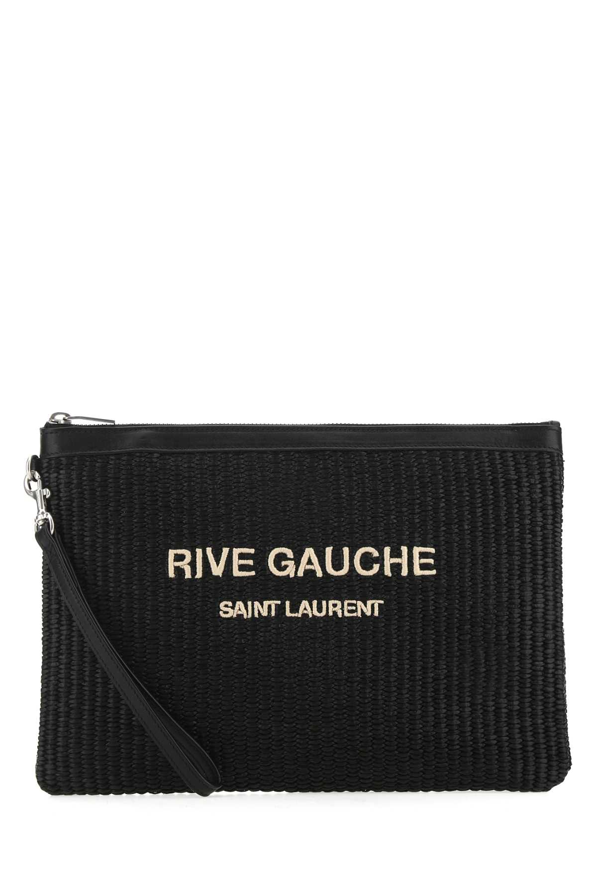 Black raffia clutch 5813692M22E1050 (Saint Laurent / クラッチバッグ・ポーチ ) | Saint Laurent (サンローラン)