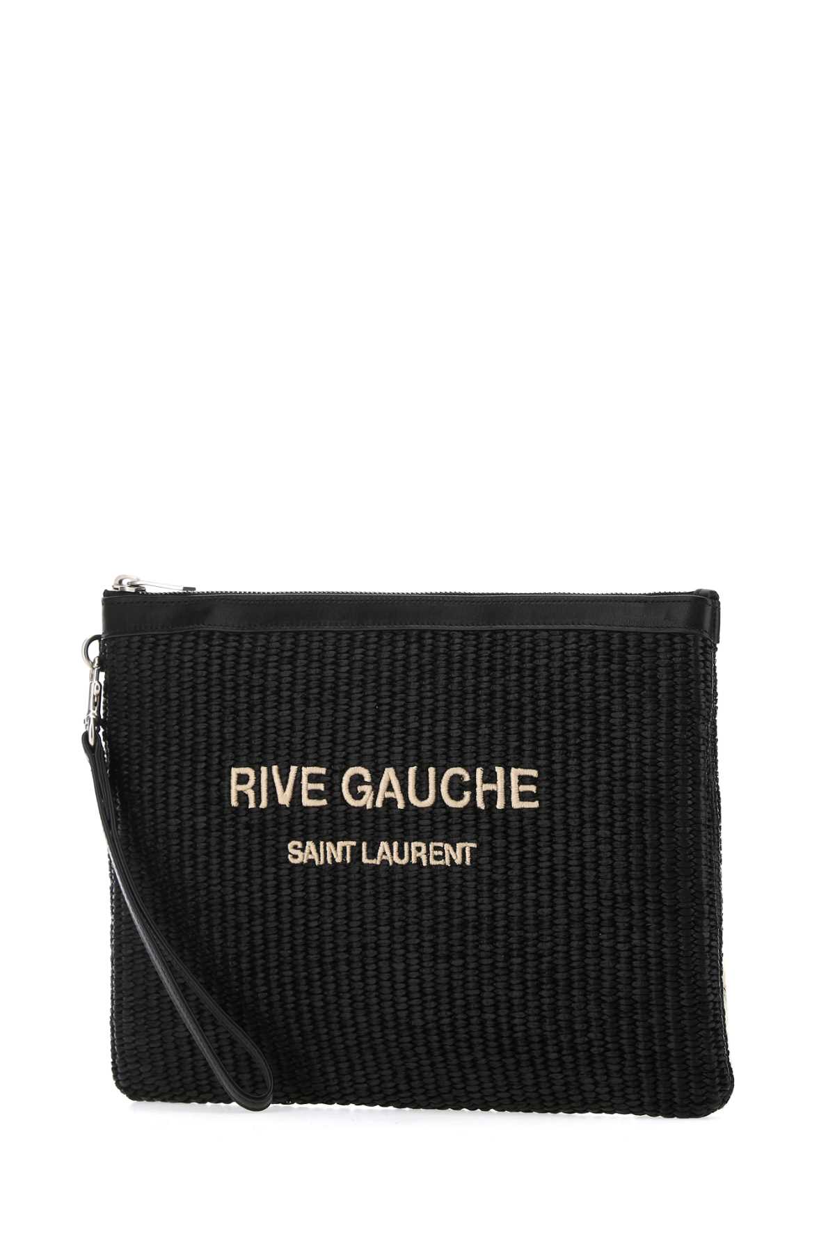 Black raffia clutch 5813692M22E1050 (Saint Laurent / クラッチバッグ・ポーチ ) | Saint Laurent (サンローラン)(1)