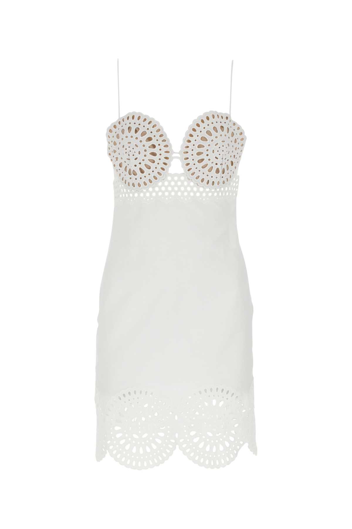 White linen blend mini dress 6A01063BU3049000 (Stella McCartney / ワンピース・ドレス・オールインワン ) | Stella McCartney (ステラ マッカートニー)
