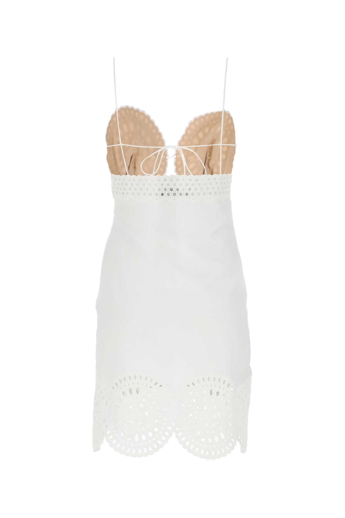 White linen blend mini dress 6A01063BU3049000 (Stella McCartney / ワンピース・ドレス・オールインワン ) | Stella McCartney (ステラ マッカートニー)(1)