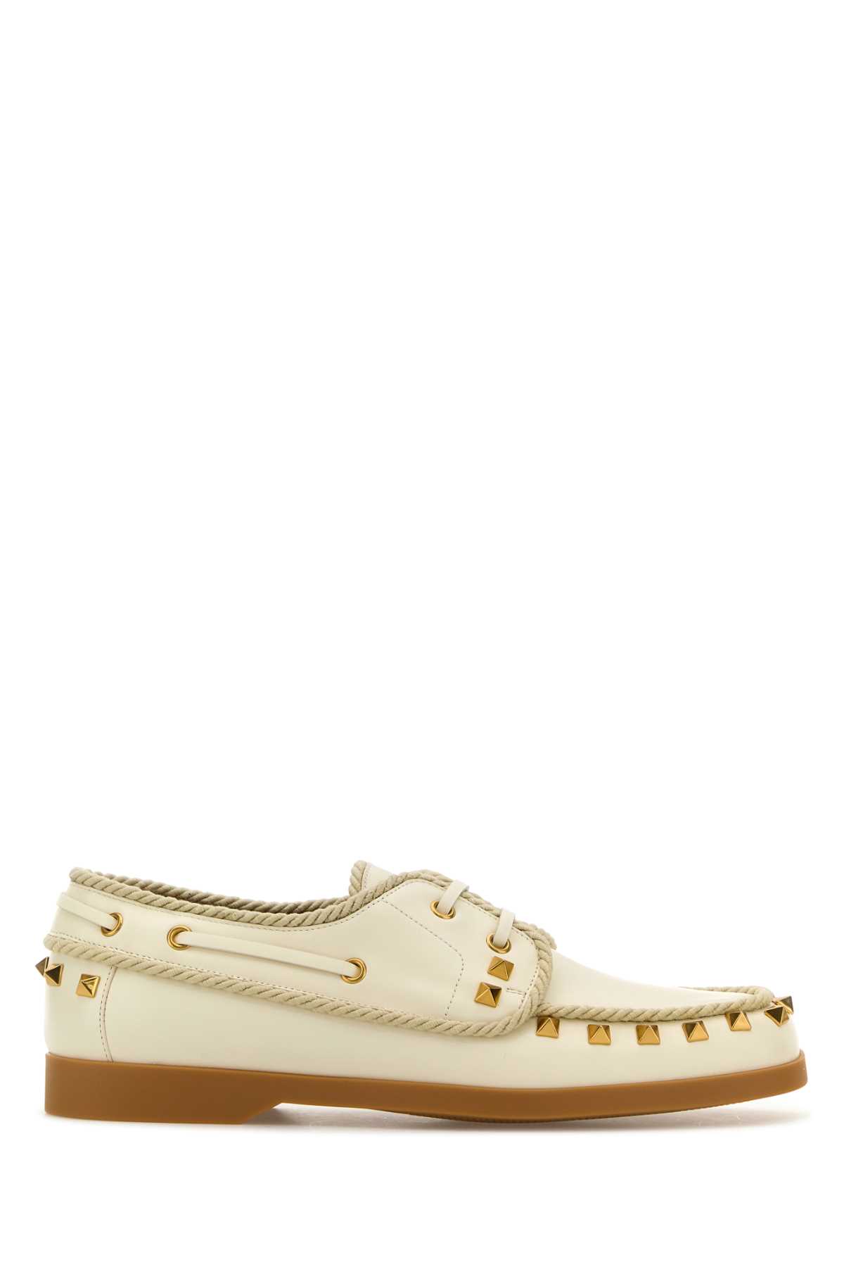 Ivory leather lace-up shoes 6W2S0LR5TKZ098 (Valentino Garavani / ローファー ) | Valentino Garavani (ヴァレンティノ)