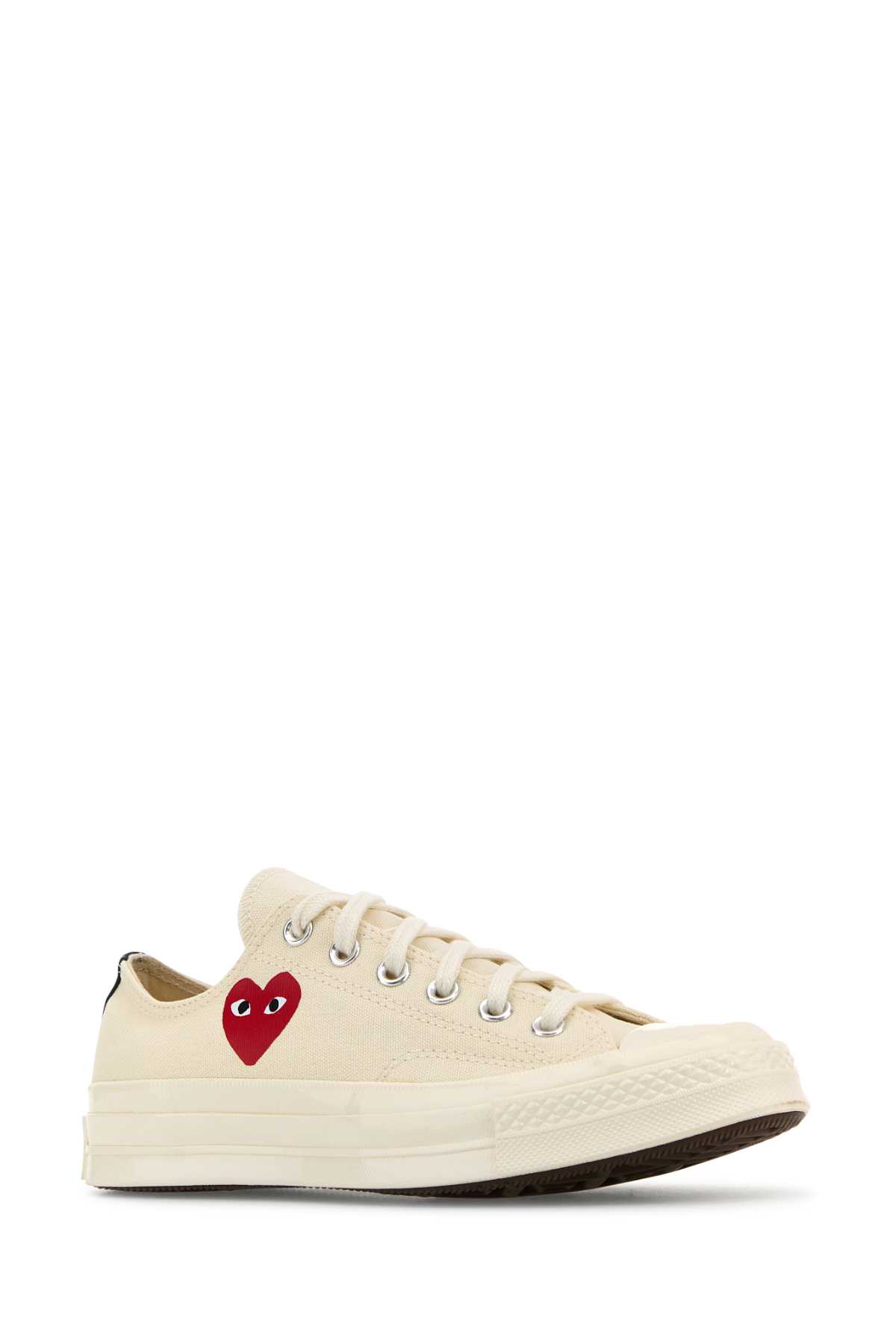 Ivory canvas Comme Des Garçons X Converse sneakers AZK128001WHITE (PLAY Comme Des Garçons / スニーカー ) | PLAY Comme Des Garçons (プレイ コムデギャルソン)(1)
