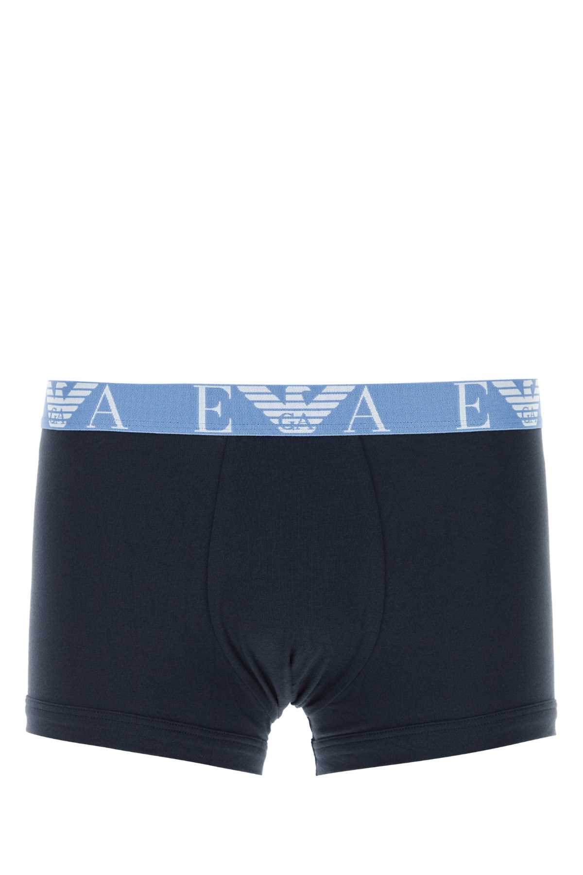 Dark blue stretch cotton boxer set 1113574F71564135 (EMPORIO ARMANI / アンダーウェア ) | EMPORIO ARMANI (エンポリオ アルマーニ)
