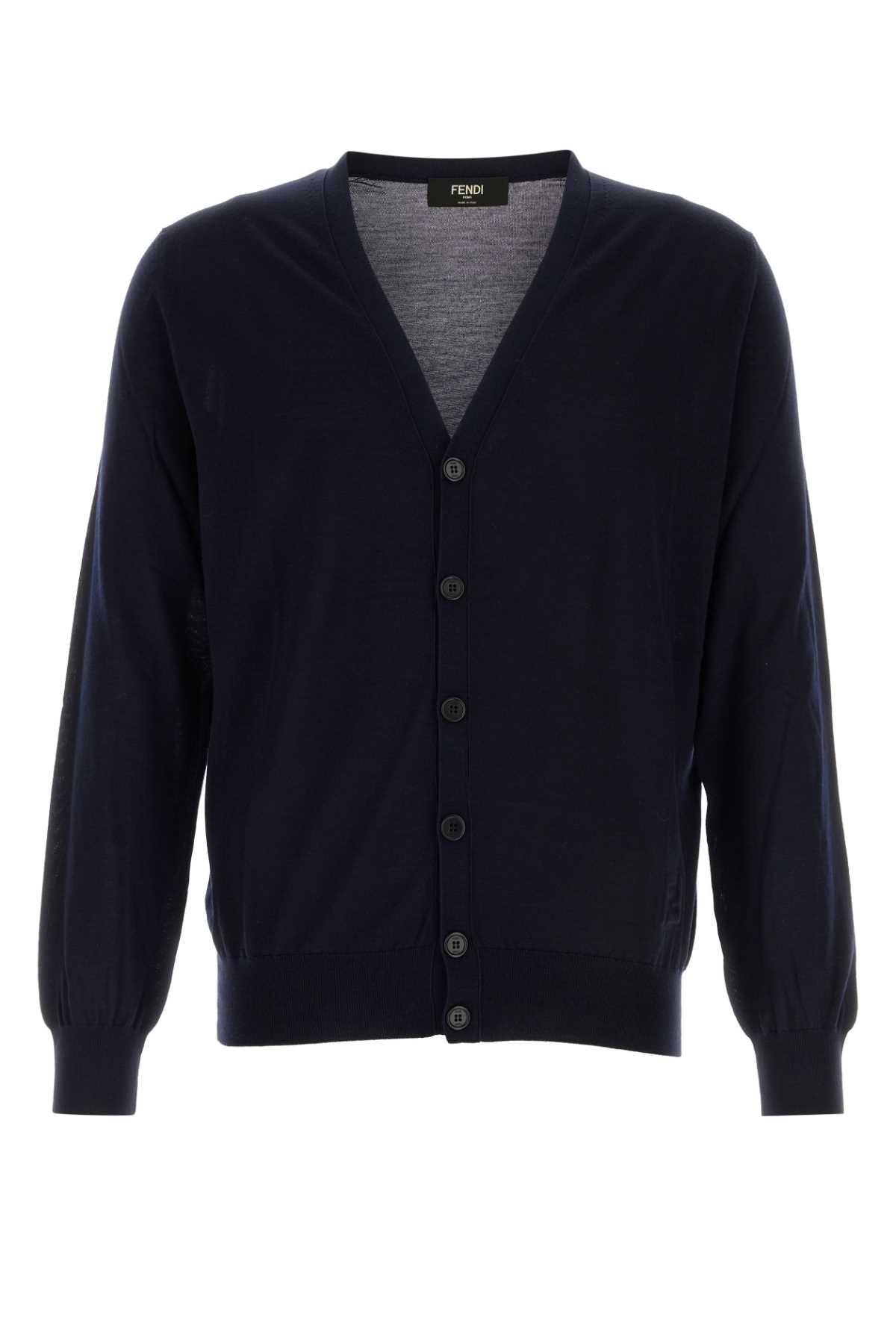 Midnight blue stretch wool cardigan FZC491AR88F0H5A (FENDI / ニット・セーター・カーディガン ) | FENDI (フェンディ)
