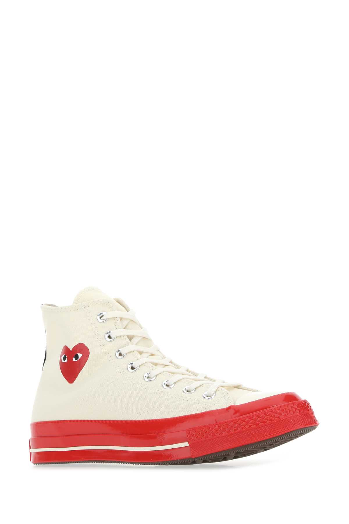 Ivory canvas Comme Des Garçons X Converse sneakers P1K124WHITE (PLAY Comme Des Garçons / スニーカー ) | PLAY Comme Des Garçons (プレイ コムデギャルソン)(1)