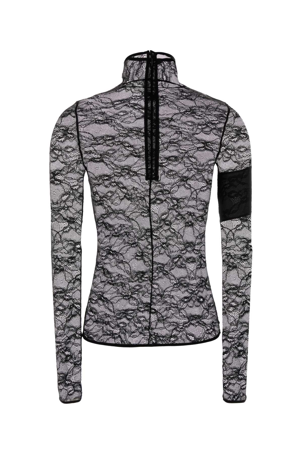 Black stretch lace top 325CTO444PA01329999 (Courrèges / Tシャツ・カットソー ) | Courrèges (クレージュ)(1)