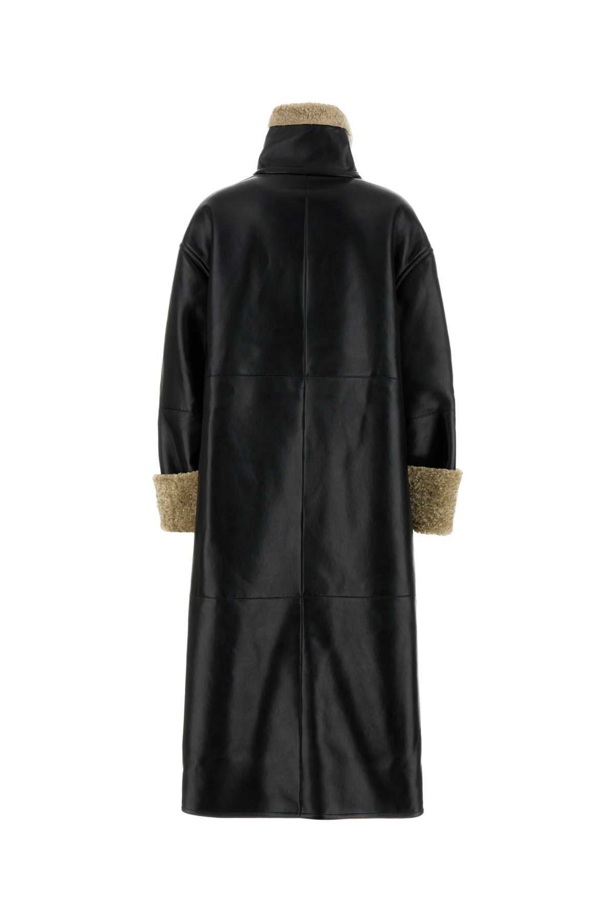 Black synthetic leather Liesel coat NW24FWOW38370CORSTABLACK (Nanushka / レザー&ファージャケット・コート ) | Nanushka (ナヌーシュカ)(1)