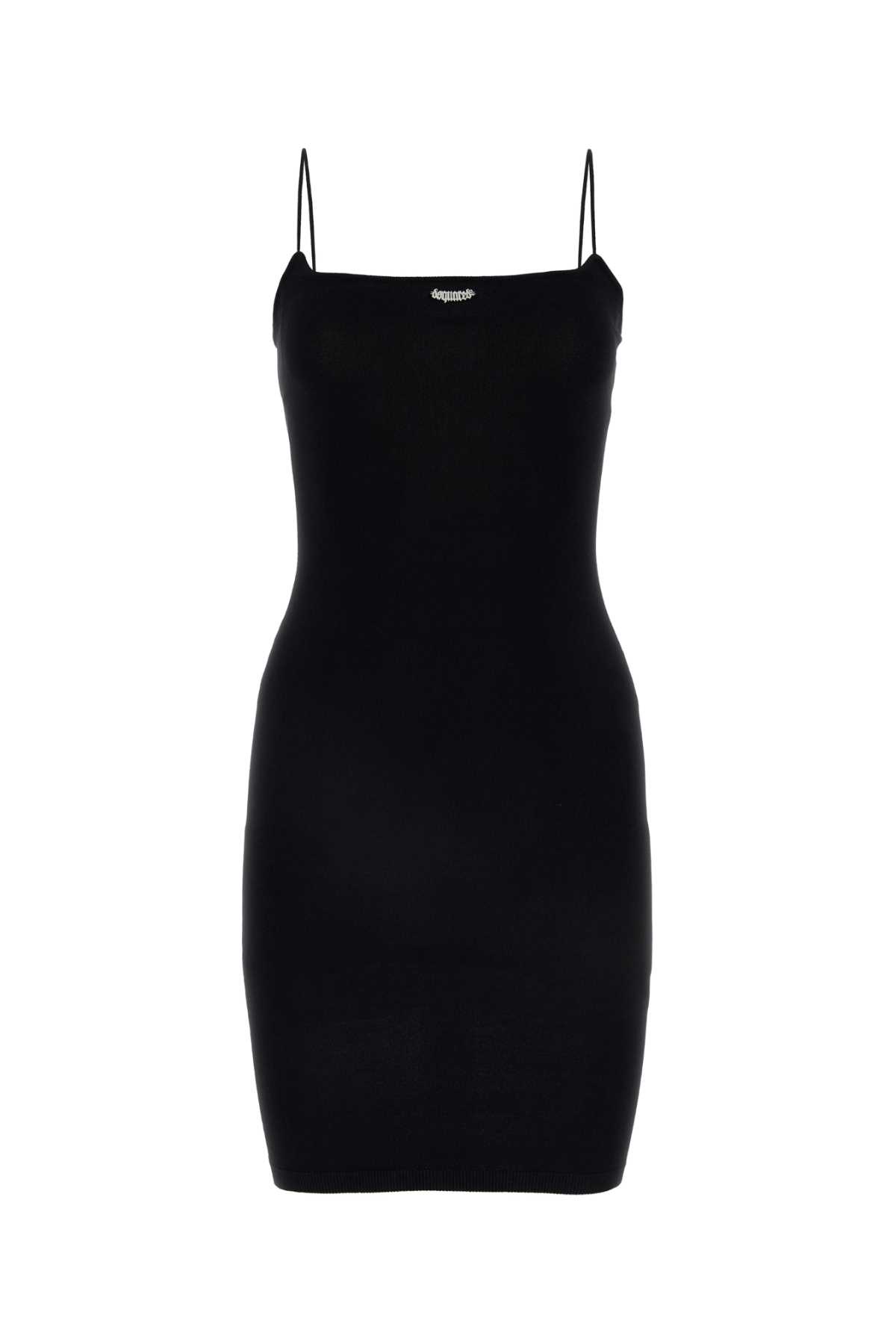 Black viscose blend mini dress S75CV0771S18435900 (Dsquared2 / ワンピース・ドレス・オールインワン ) | Dsquared2 (ディースクエアード)