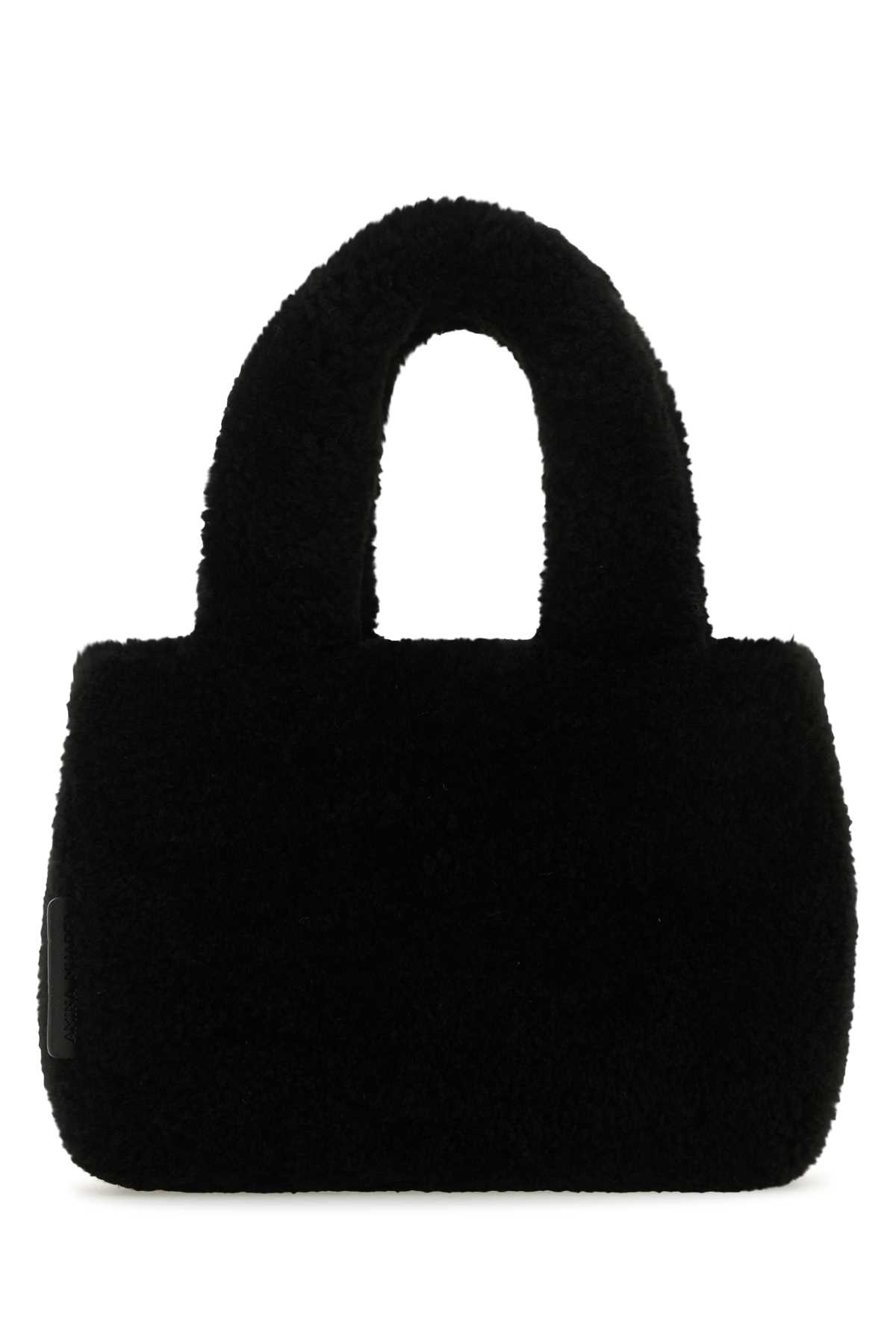 Black shearling Amini Giuly handbag AMINIGIULYSHEARLINGBLASILHA (AMINA MUADDI / ハンドバッグ・ショルダーバッグ ) | AMINA MUADDI (アミナ モアディ)