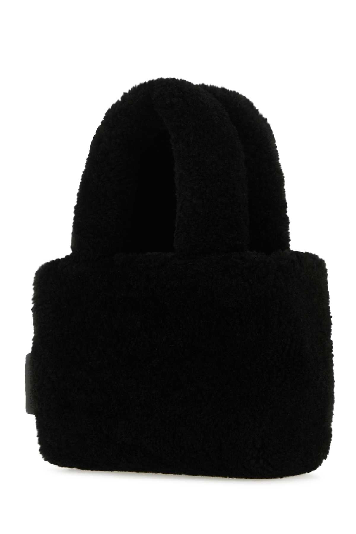 Black shearling Amini Giuly handbag AMINIGIULYSHEARLINGBLASILHA (AMINA MUADDI / ハンドバッグ・ショルダーバッグ ) | AMINA MUADDI (アミナ モアディ)(1)