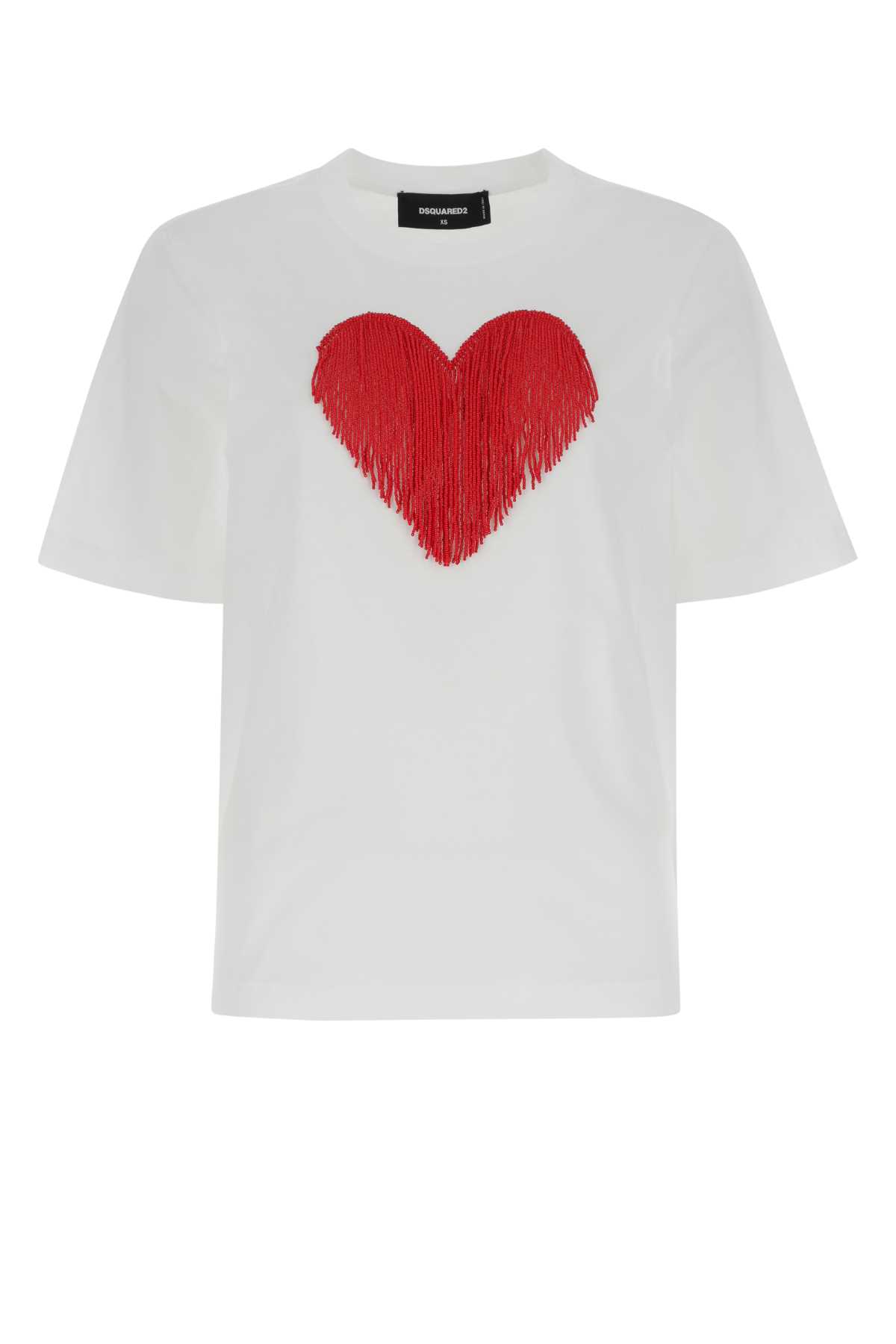 White cotton t-shirt S75GD0335S23009100 (Dsquared2 / Tシャツ・カットソー ) | Dsquared2 (ディースクエアード)