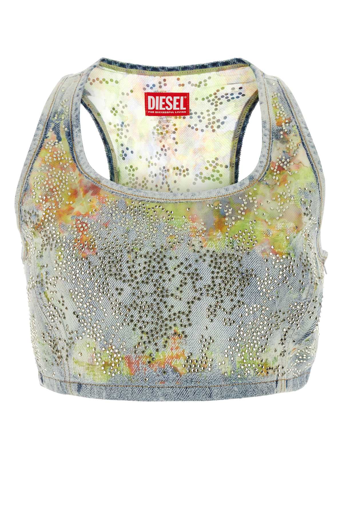 Embellished denim De-Detop-Fse crop-top A14653068MX01 (Diesel / タンクトップ・キャミソール ) | Diesel (ディーゼル)