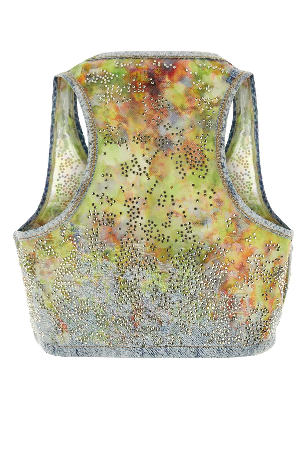Embellished denim De-Detop-Fse crop-top A14653068MX01 (Diesel / タンクトップ・キャミソール ) | Diesel (ディーゼル)(1)