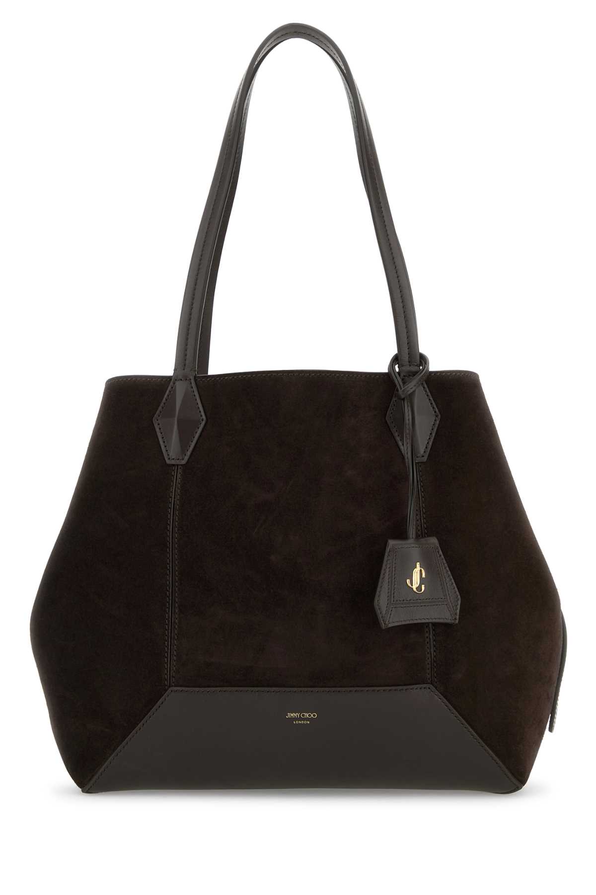 Dark brown suede Diamond shopping bag DIAMONDTOTEMSUECOFFEEGOLD (JIMMY CHOO / トートバッグ ) | JIMMY CHOO (ジミー チュウ)