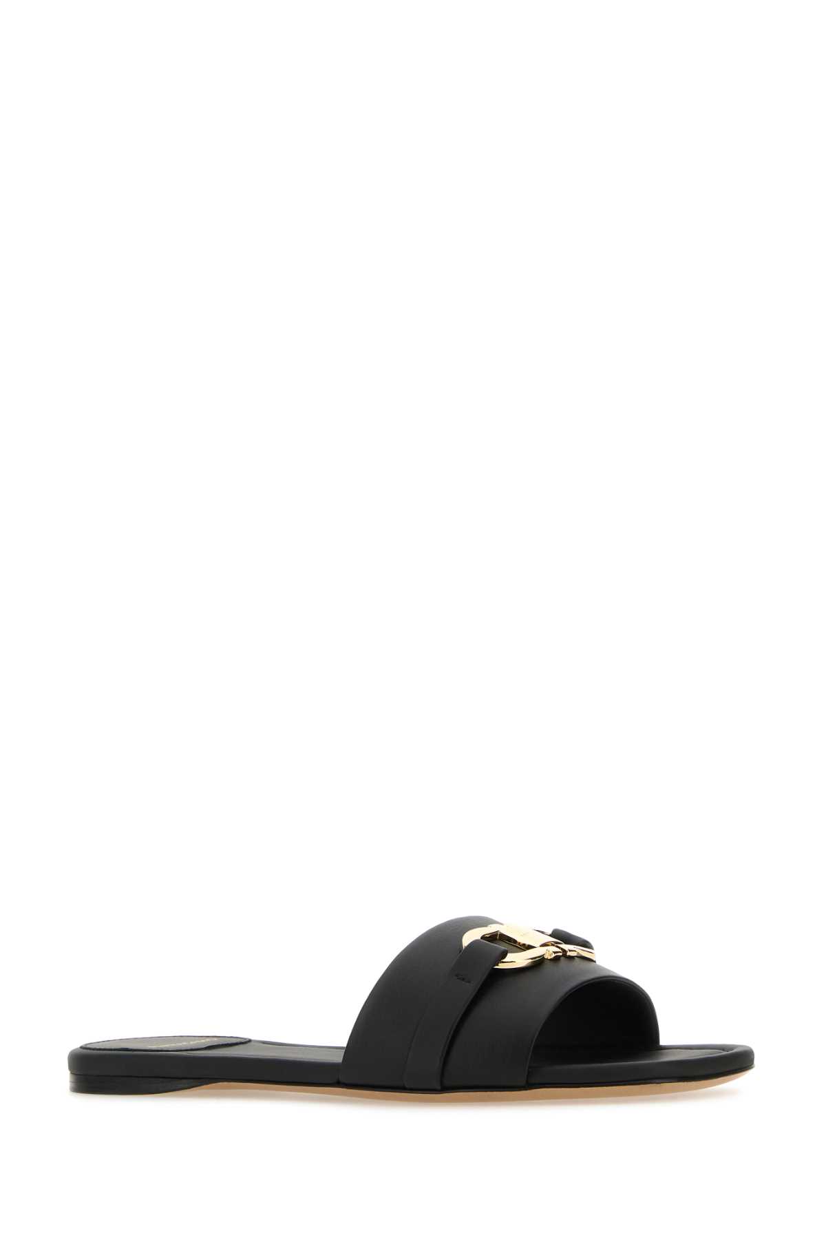 Black leather Gancini slippers 01G9977696361CNERO (FERRAGAMO / サンダル ) | FERRAGAMO (フェラガモ)(1)