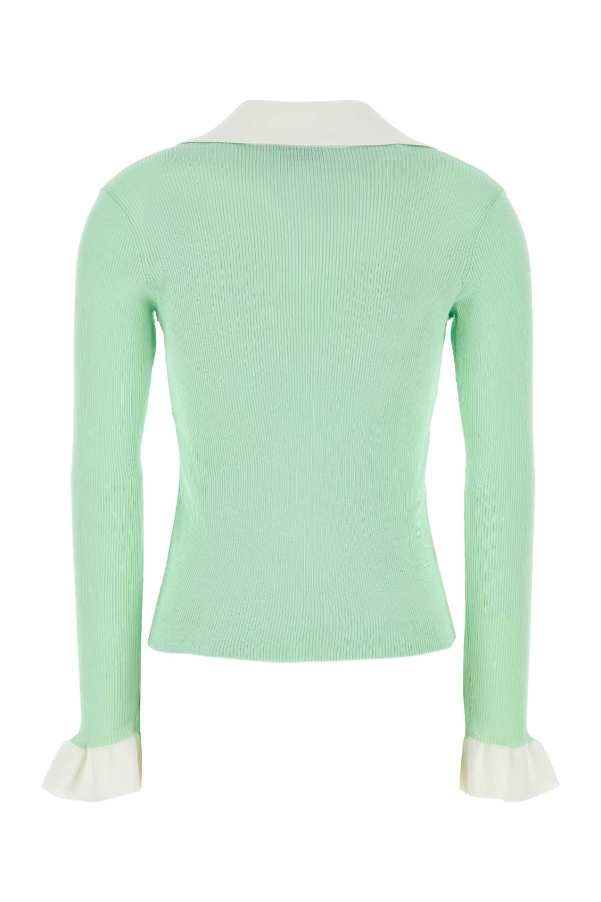 Green viscose blend cardigan PF25046TAGGREEN (self-portrait / シャツ・ブラウス ) | self-portrait (セルフ・ポートレイト)(1)