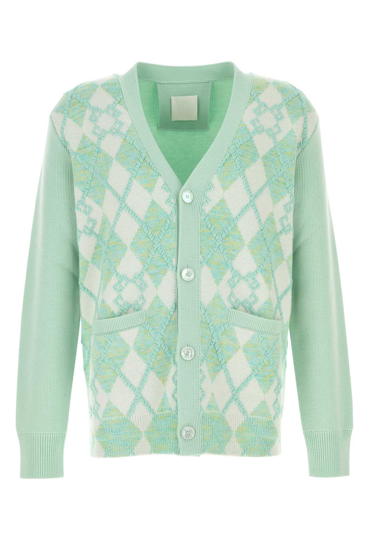 Pastel green wool blend cardigan BM90TJ4YL0341 (GIVENCHY / ニット・セーター・カーディガン ) | GIVENCHY (ジバンシィ)