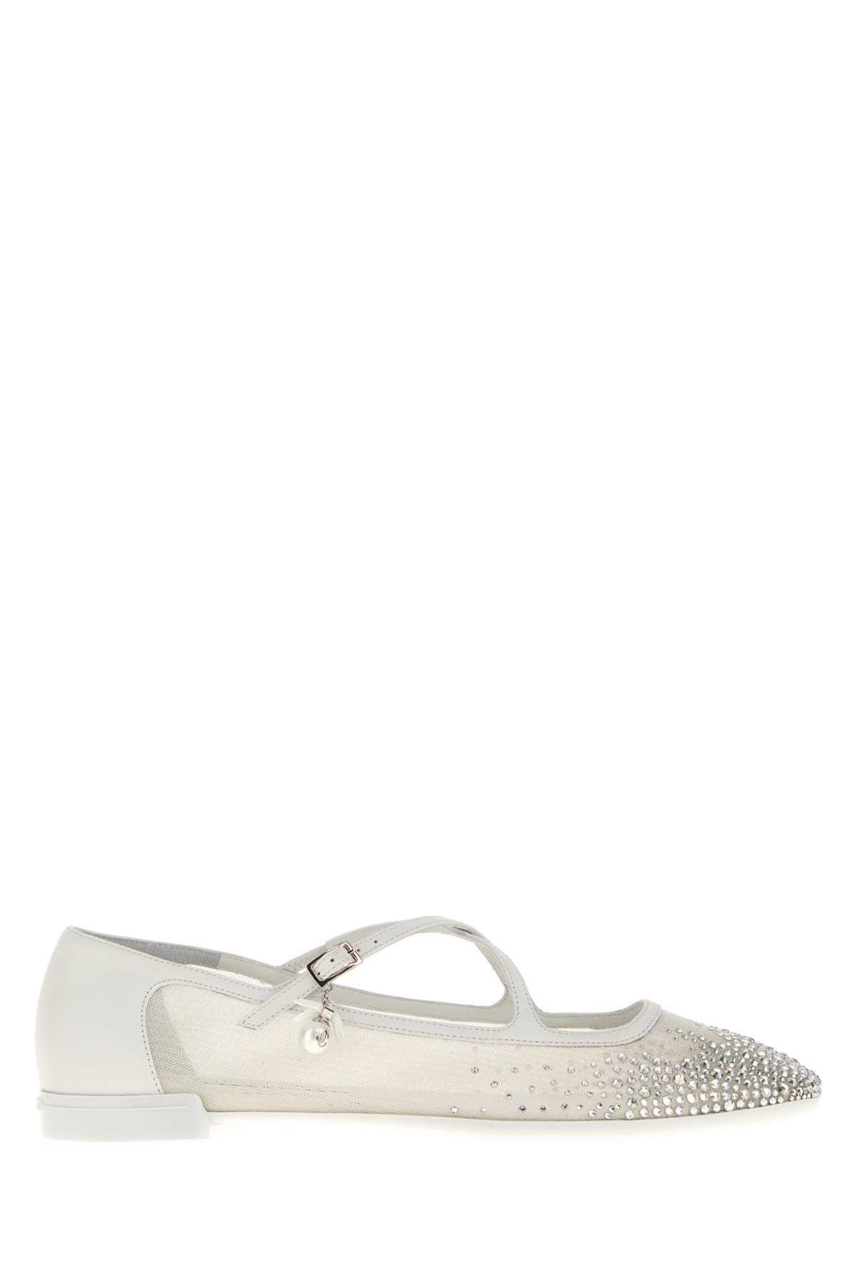 White mesh Eleri ballerinas ELERIBALLERINATKWWHICRY (JIMMY CHOO / フラットシューズ ) | JIMMY CHOO (ジミー チュウ)