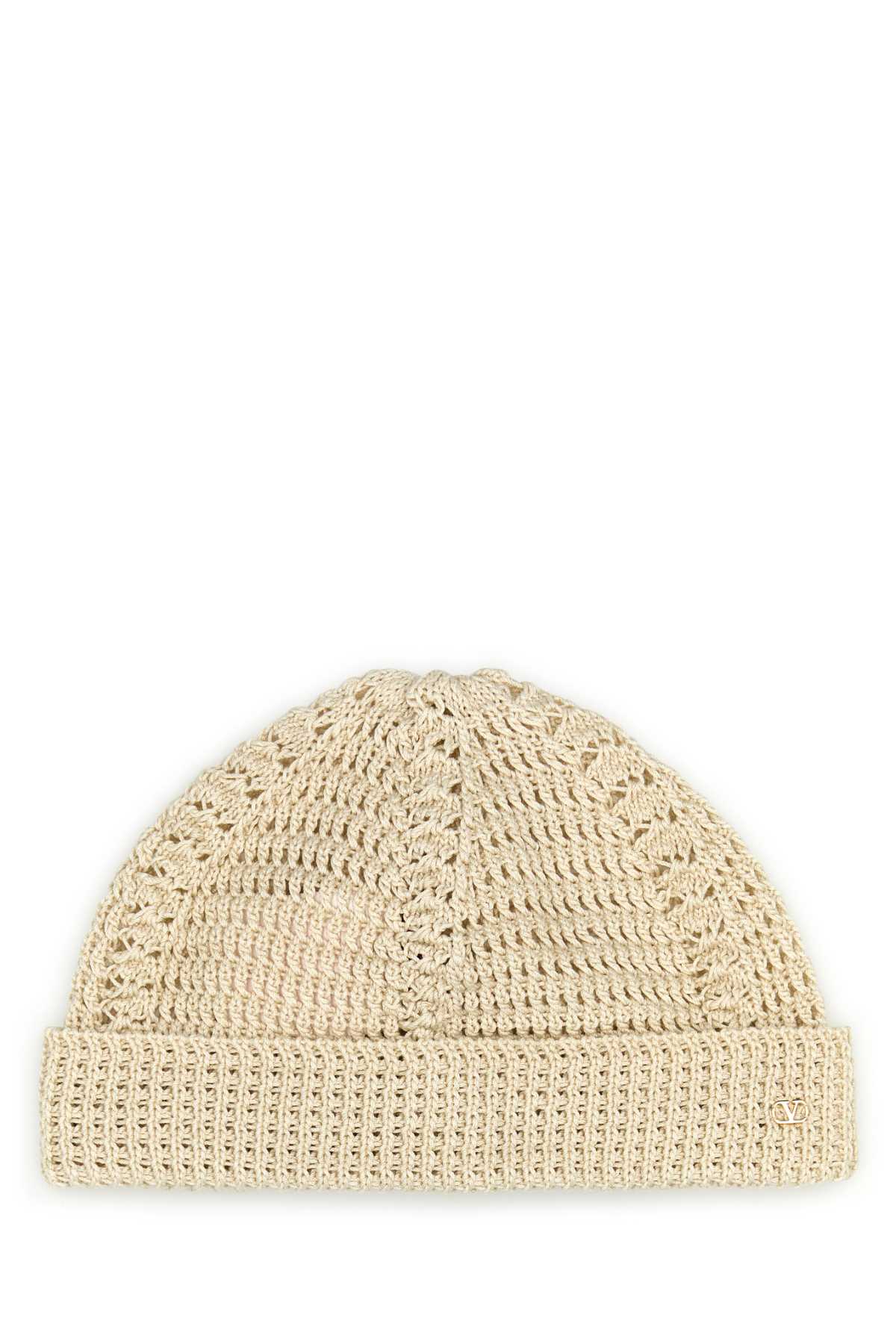 Sand cotton Knitted VLogo Signature beanie hat 6Y0HB02PMWH581 (Valentino Garavani / 帽子 ) | Valentino Garavani (ヴァレンティノ)