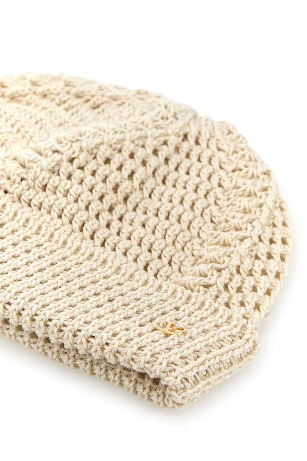 Sand cotton Knitted VLogo Signature beanie hat 6Y0HB02PMWH581 (Valentino Garavani / 帽子 ) | Valentino Garavani (ヴァレンティノ)(2)