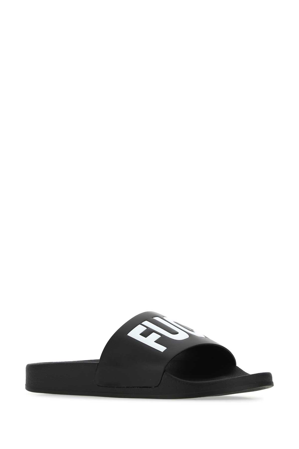 Black rubber slippers VL12FL200BBLACKWHITE (VTMNTS / サンダル ) | VTMNTS (ブイティーエムエヌティーエス)(1)