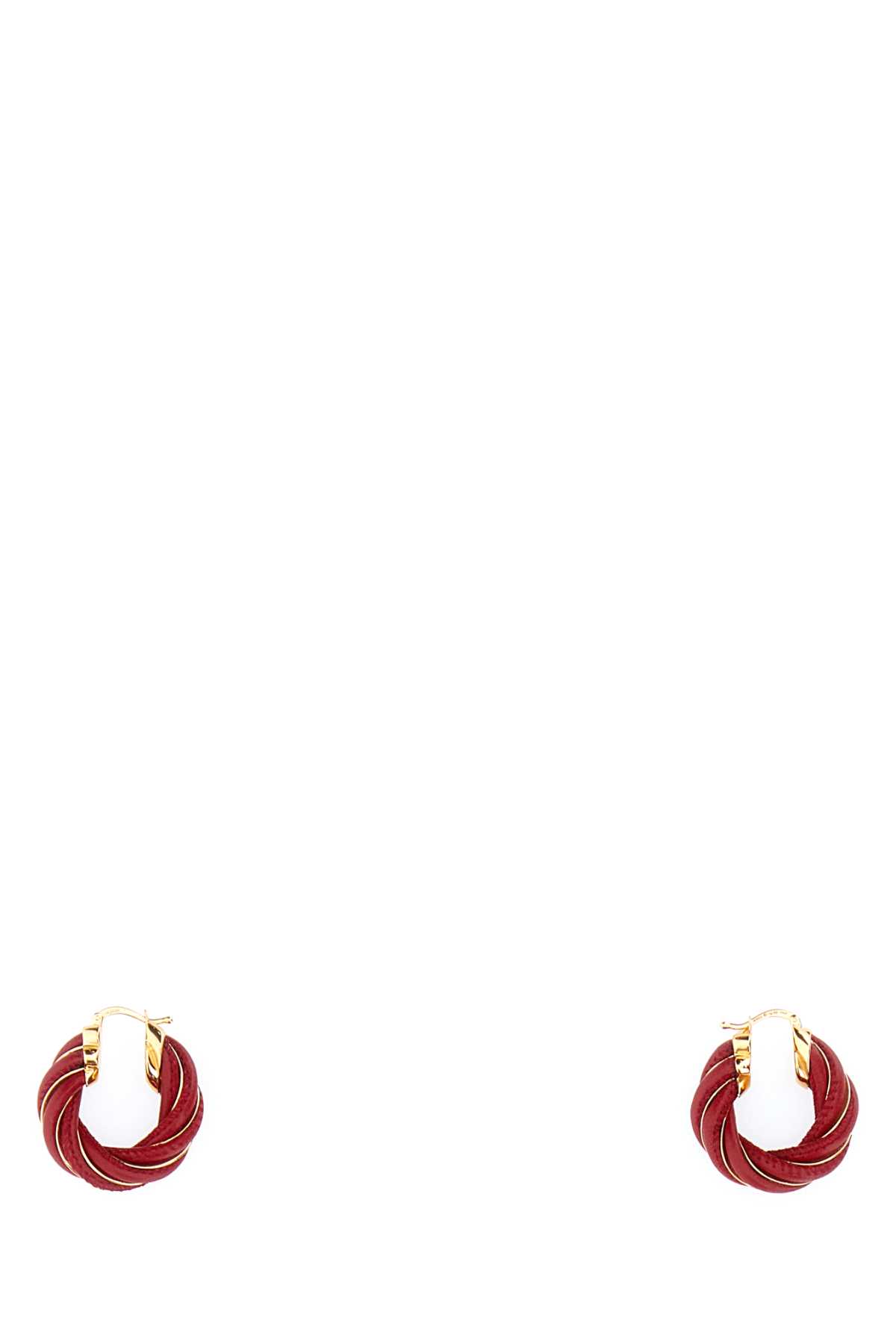 Tiziano red nappa leather and 925 silver Twist earrings 732156VAHUA6354 (Bottega Veneta / ピアス・イヤリング ) | Bottega Veneta (ボッテガ・ヴェネタ)