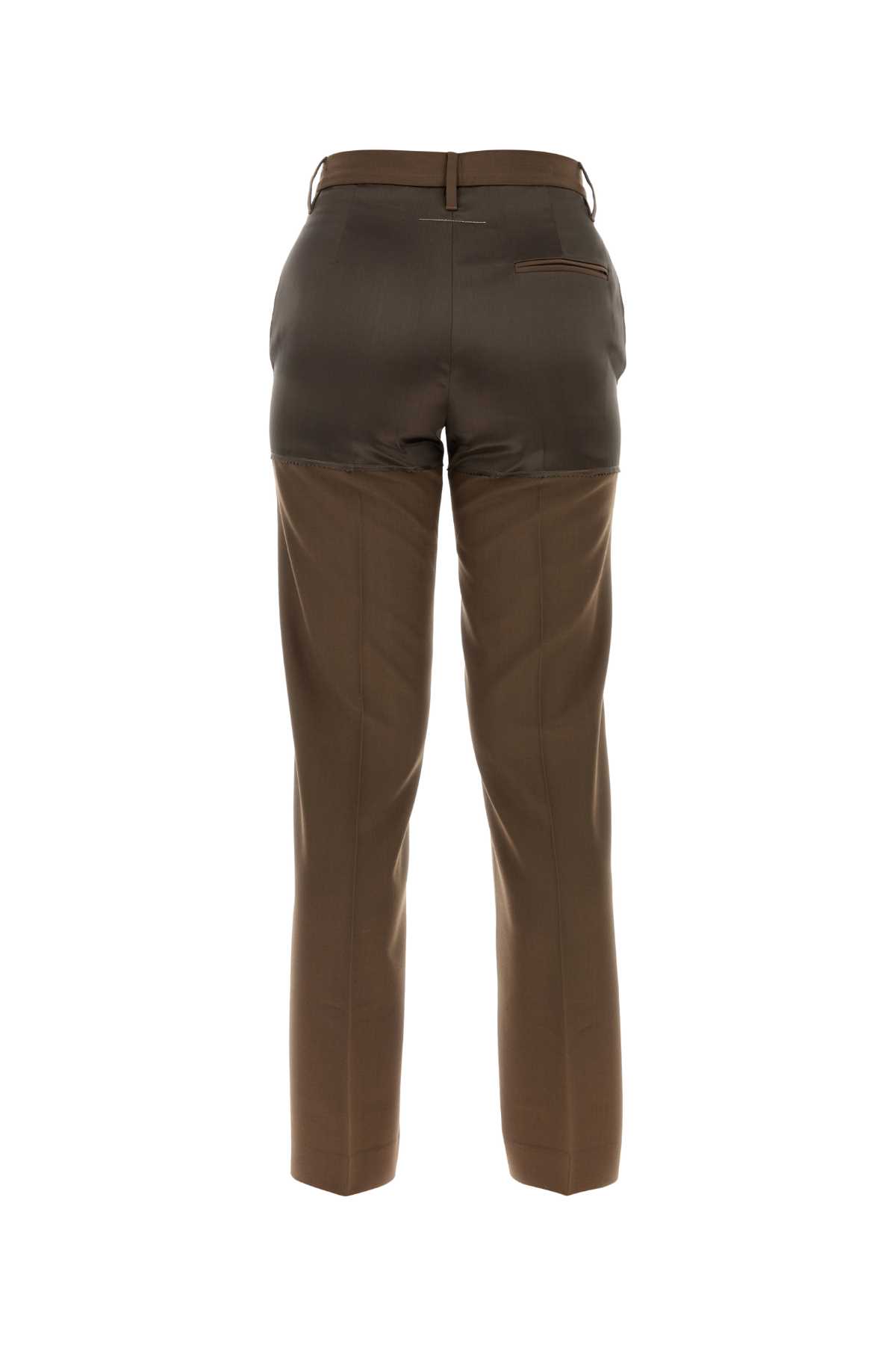 Brown polyester blend pant S62KB0241M35436134 (MM6 Maison Margiela / パンツ ) | MM6 Maison Margiela (エムエムシックス)(1)