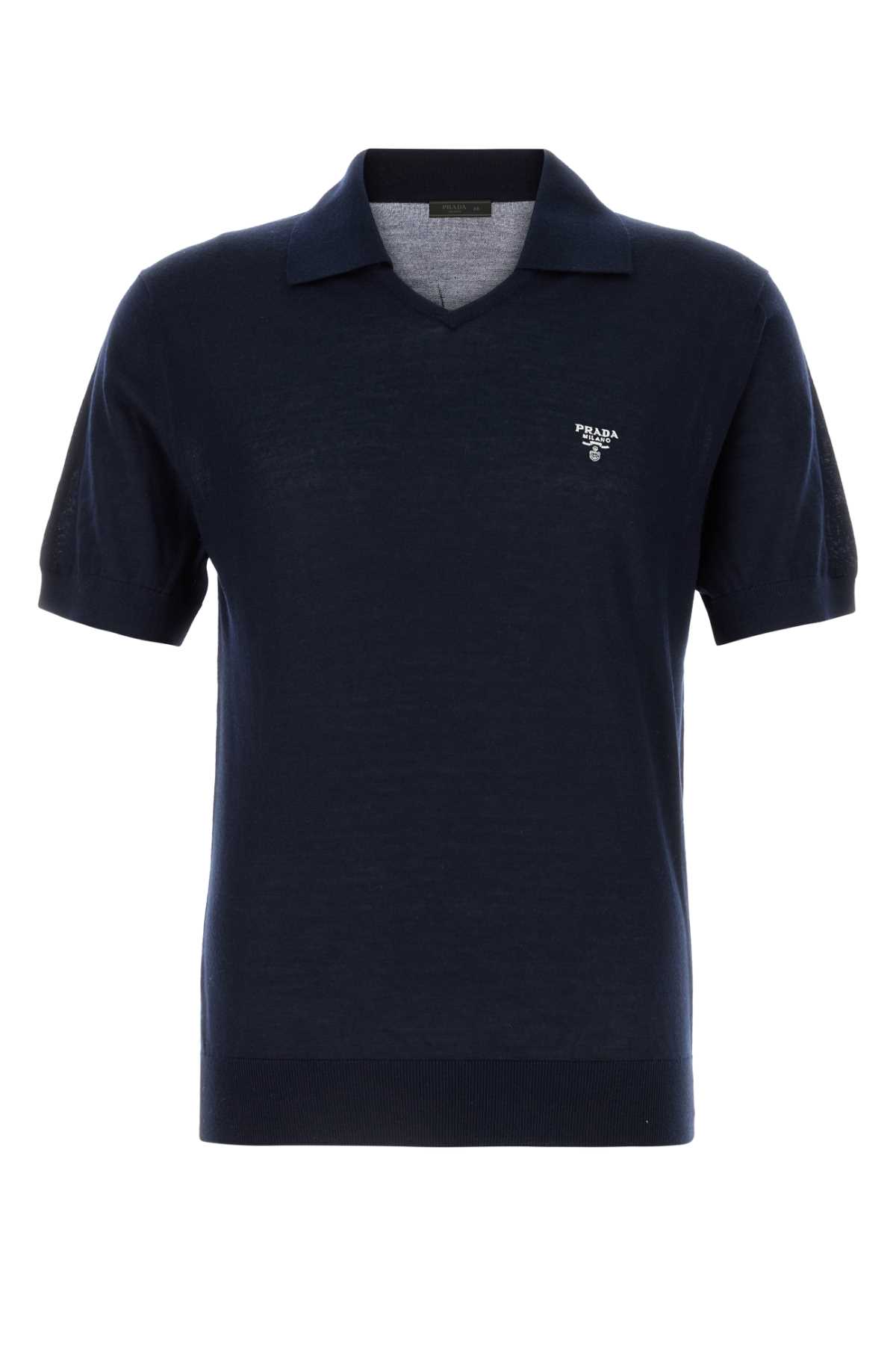 Midnight blue cashmere polo shirt UMB814SOOO1451F0008 (Prada / ポロシャツ ) | Prada (プラダ)