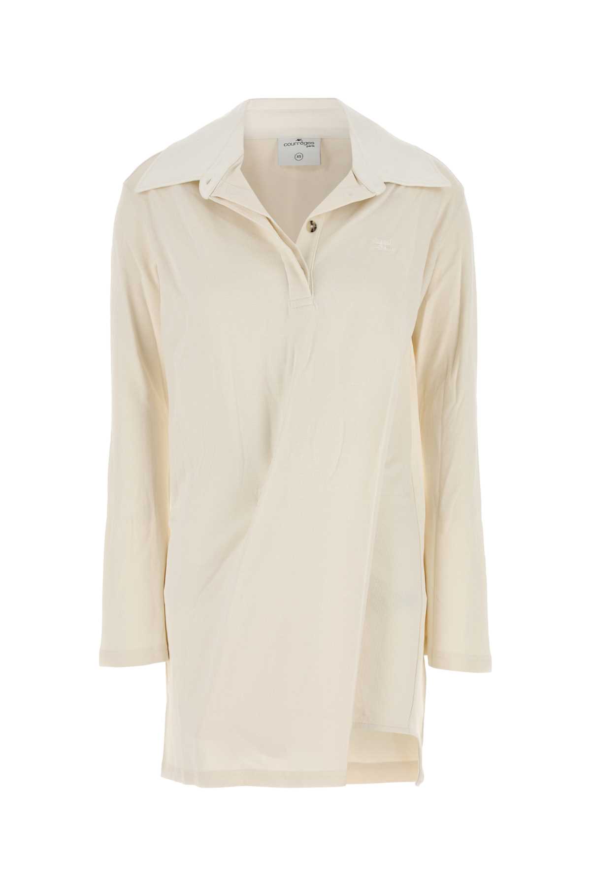 Ivory cotton blend polo dress 224JBD073JS01410079 (Courrèges / ワンピース・ドレス・オールインワン ) | Courrèges (クレージュ)