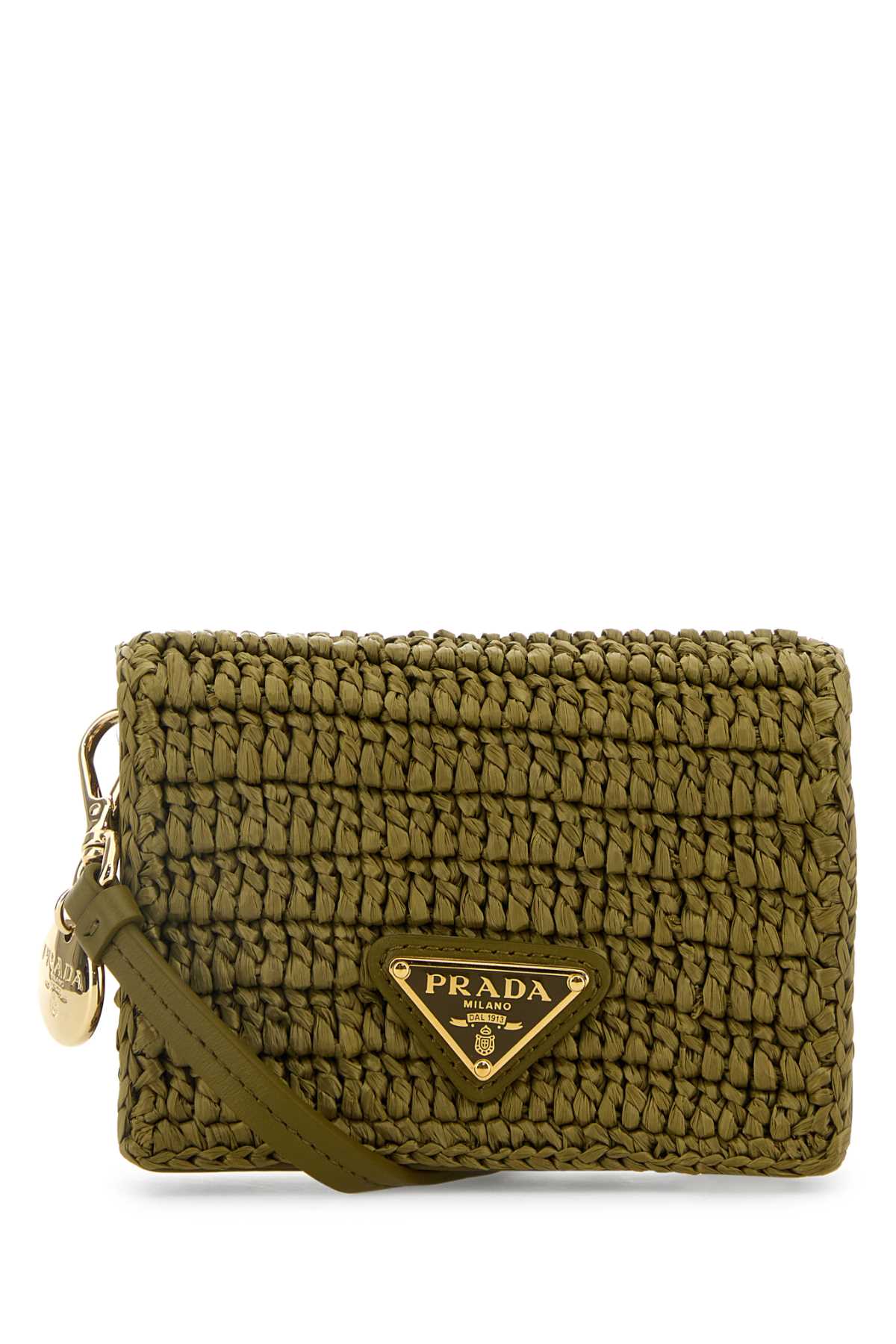 Olive green raffia card holder 1MR0242CYCF0393 (Prada / 財布・カードケース ) | Prada (プラダ)