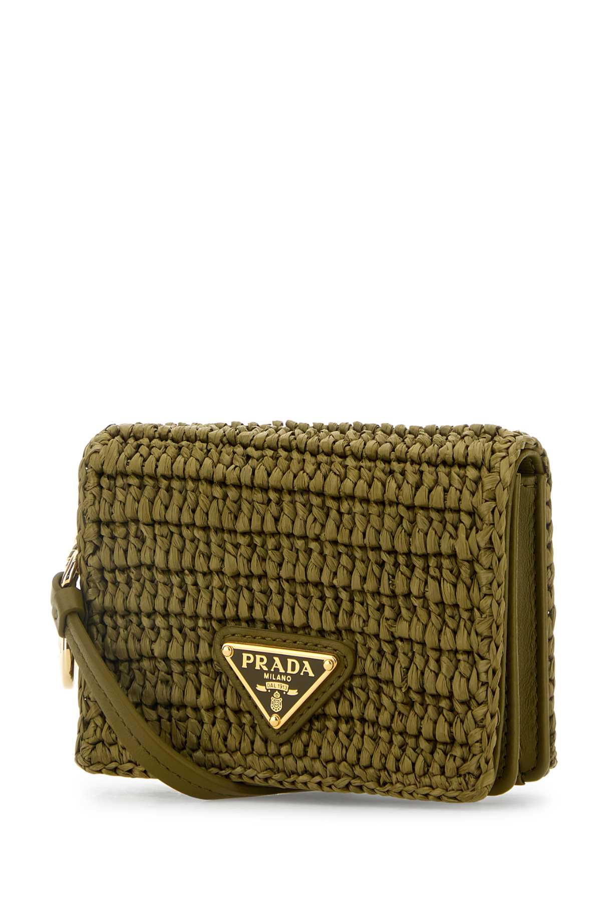 Olive green raffia card holder 1MR0242CYCF0393 (Prada / 財布・カードケース ) | Prada (プラダ)(1)