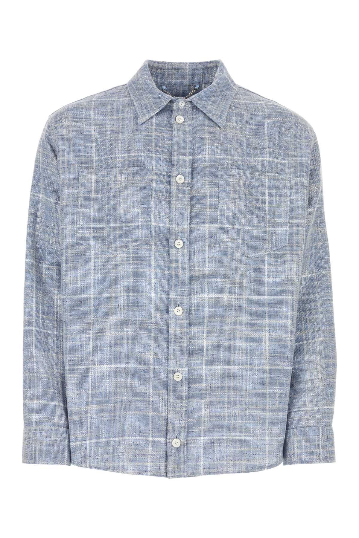 Embroidered flanel shirt SS2425SKYBLUE (1989 / シャツ・ブラウス ) | 1989 (ナインティーンエイティーナイン)