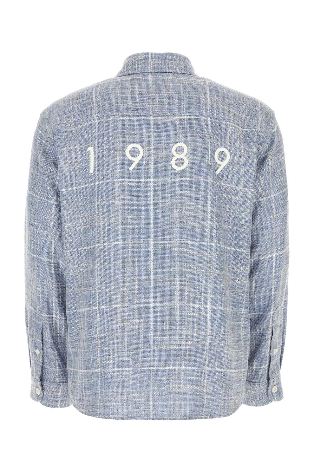 Embroidered flanel shirt SS2425SKYBLUE (1989 / シャツ・ブラウス ) | 1989 (ナインティーンエイティーナイン)(1)